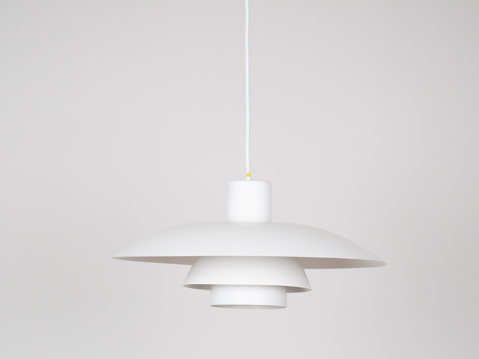 Pendant lamp PH 4/3, white aluminum, by P. Henningsen, Denmark, 1980s. - 321065