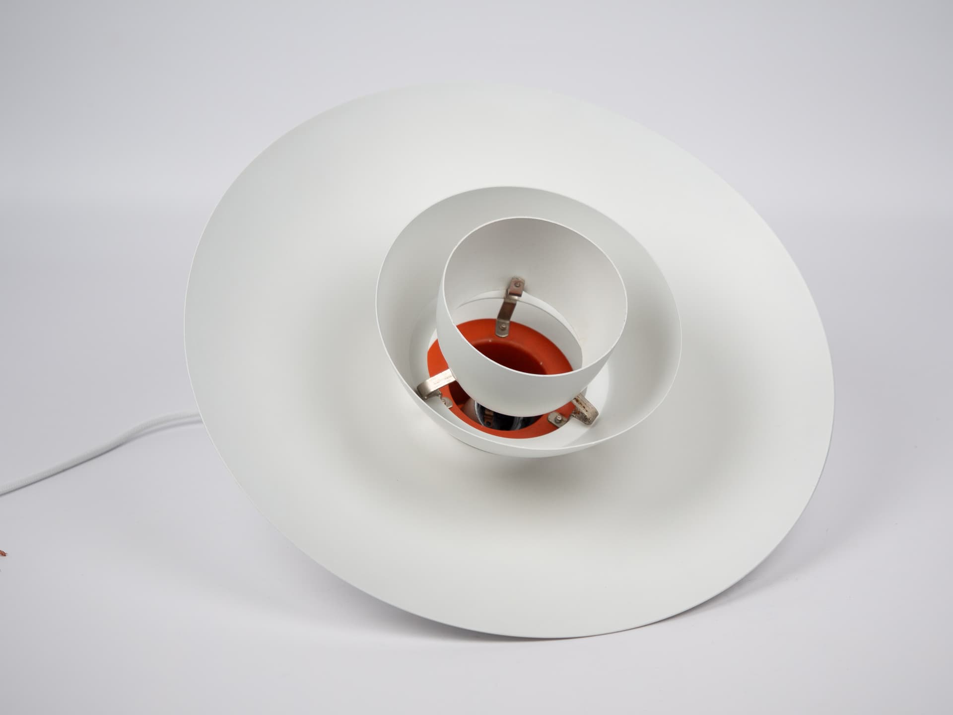 Pendant lamp PH 4/3, white aluminum, by P. Henningsen, Denmark, 1980s. - 321070