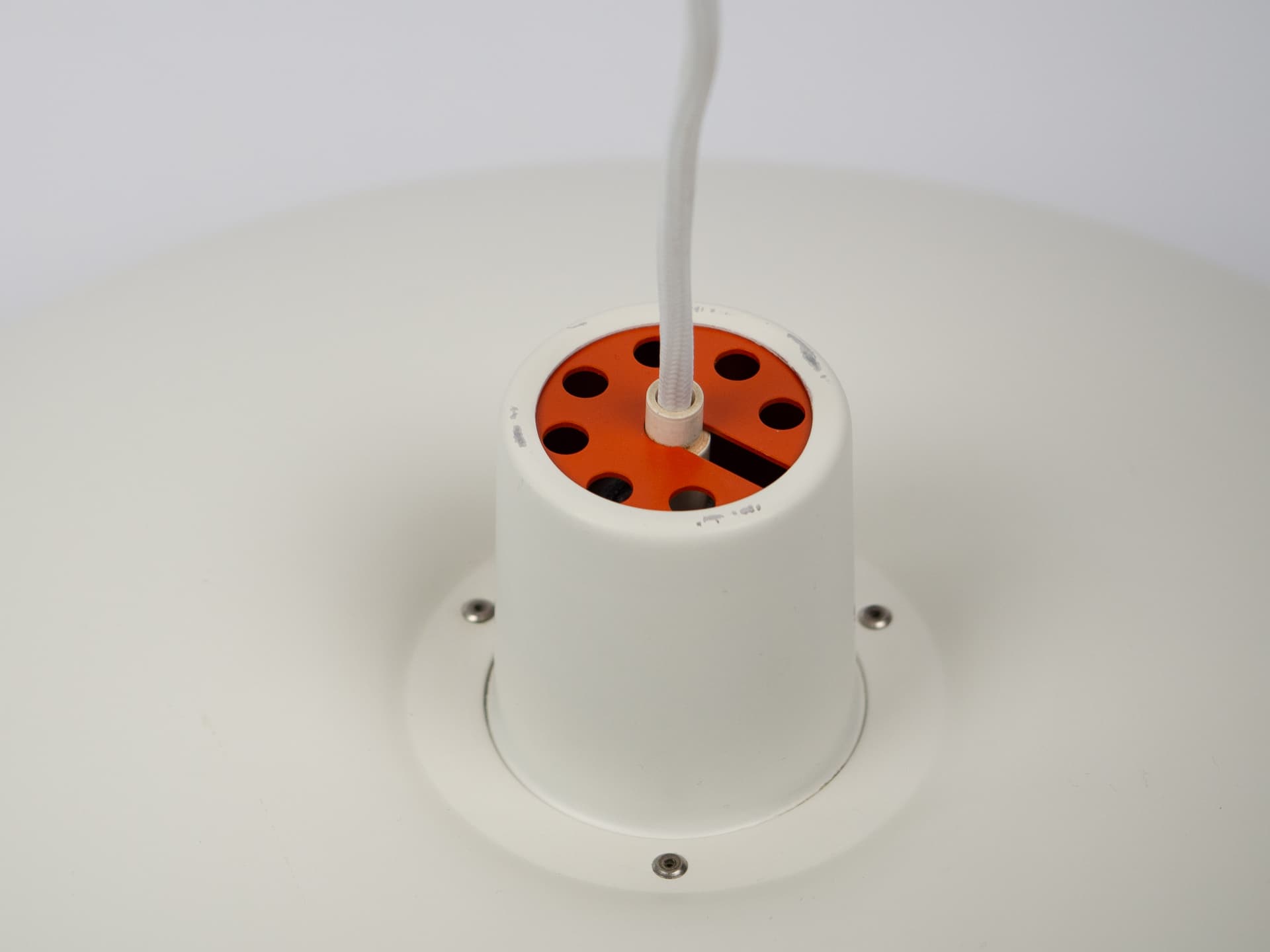 Pendant lamp PH 4/3, white aluminum, by P. Henningsen, Denmark, 1980s. - 321103