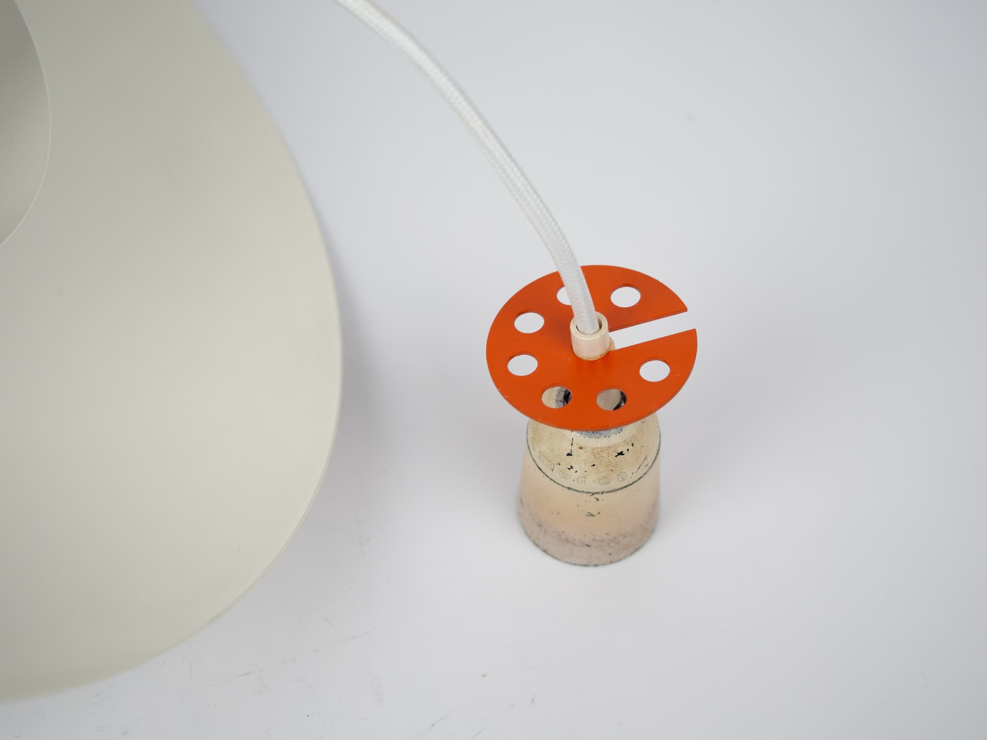 Pendant lamp PH 4/3, white aluminum, by P. Henningsen, Denmark, 1980s. - 321105