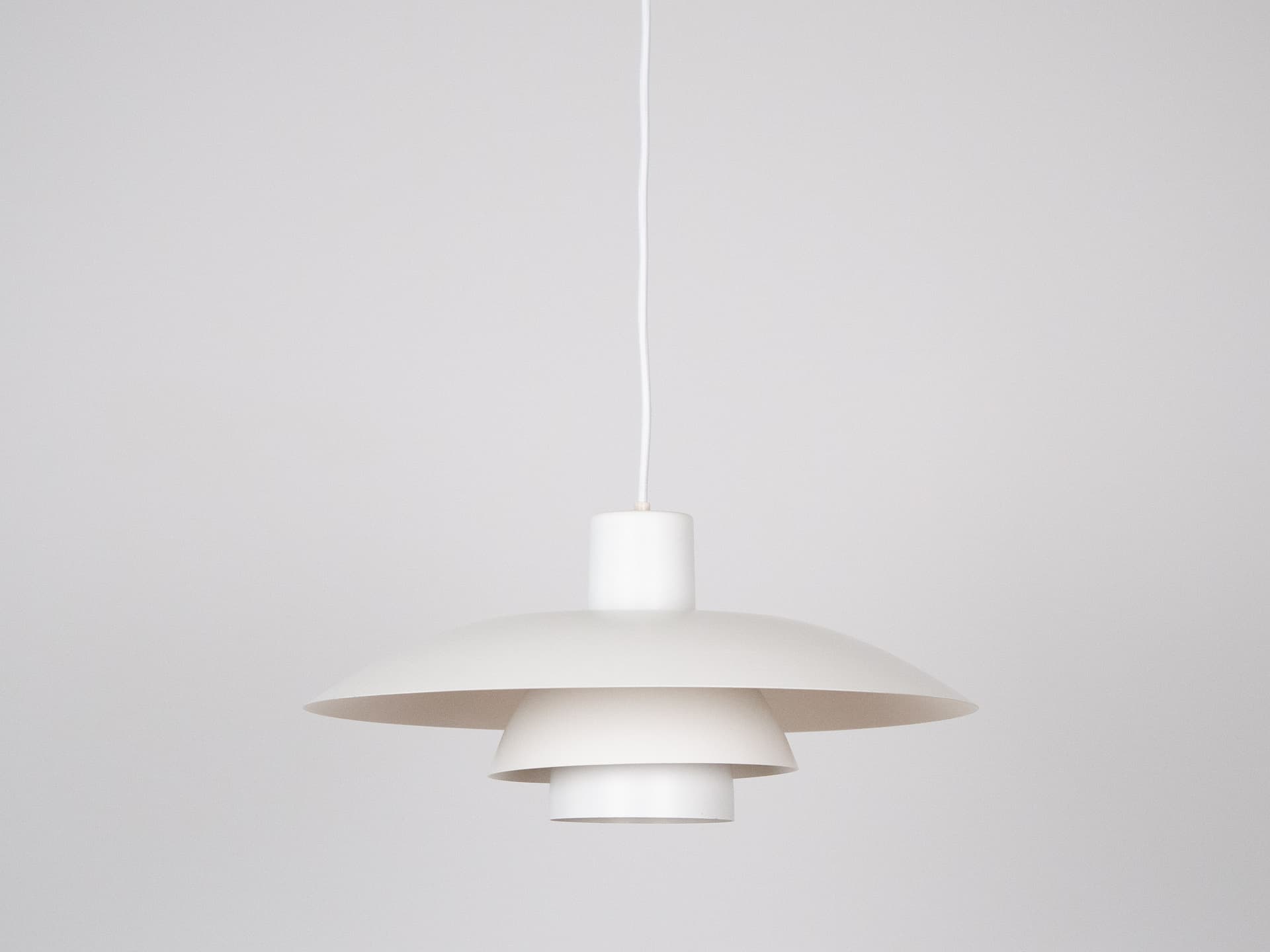 Pendant lamp PH 4/3, white aluminum, by P. Henningsen, Denmark, 1980s. - 321104