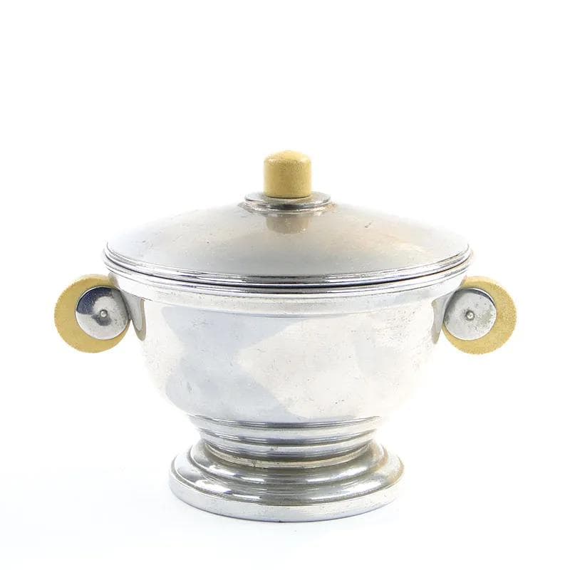 Bonbonniere Art Deco, chromed brass, lacquered wood, France, 1930s. - 23949