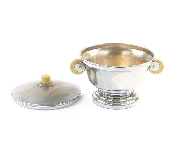 Bonbonniere Art Deco, chromed brass, lacquered wood, France, 1930s. - 23955