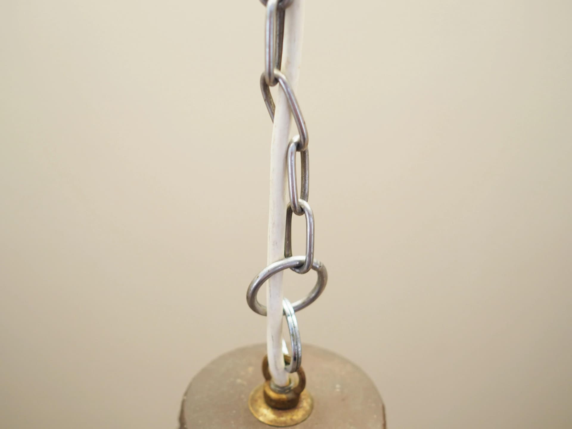 Pendant lamp, dark brown orange, ceramics, Denmark, 1960s. - 23991