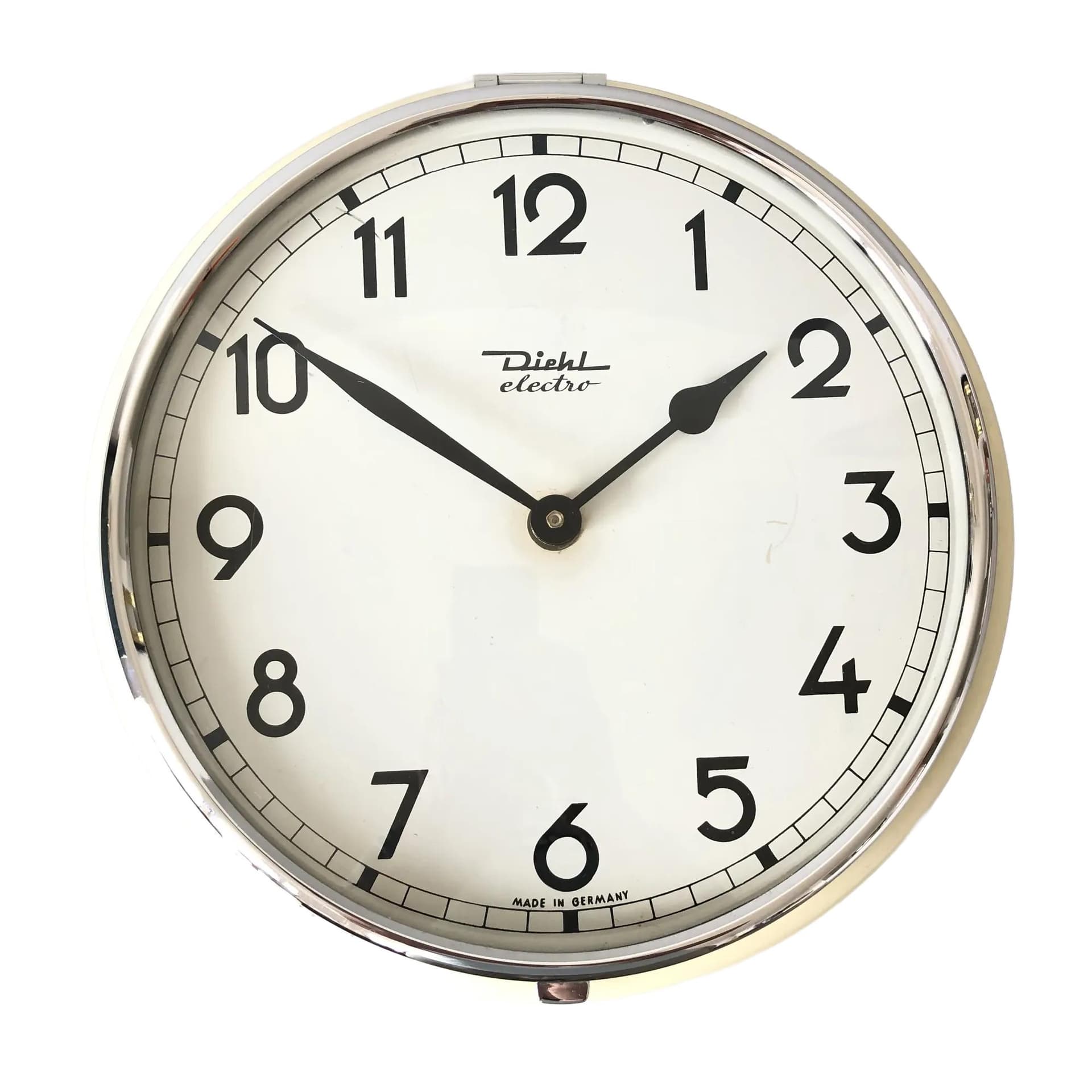 Chrome Wall Clock, Diehl, Germany, 1970s