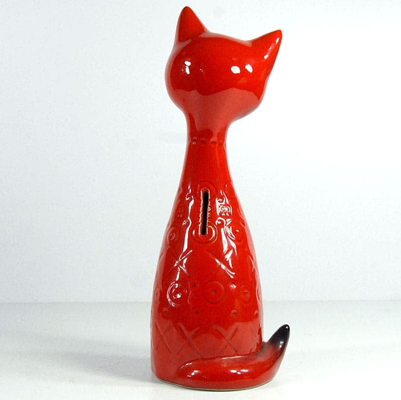 Money box, red ceramic, Jema Holland, Netherlands, 1970s. - 321716