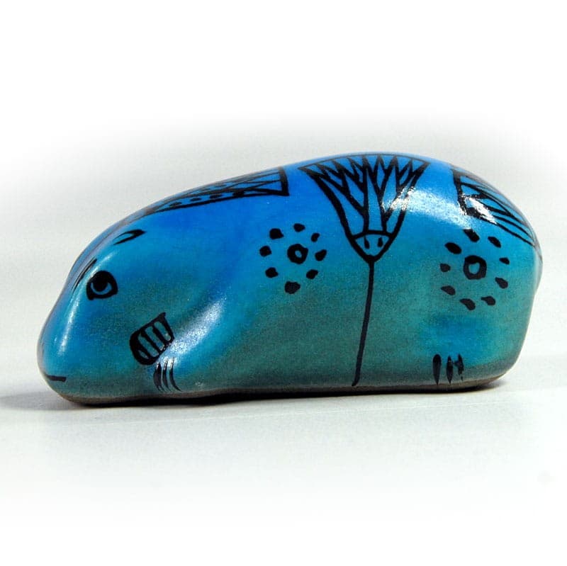 Figurine Hippopotamus William, turquoise ceramics, insp. Egypt, 21st c. - 321704
