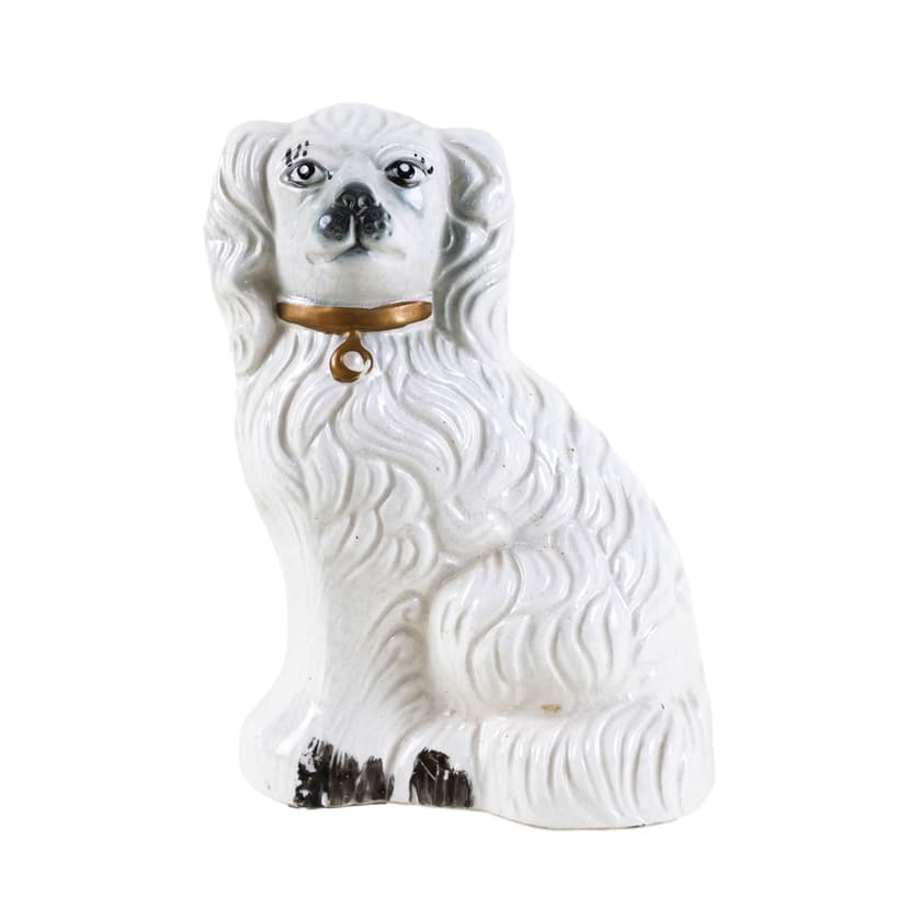 Dog figurine, white porcelain, Beswick England, United Kingdom, 1960s.