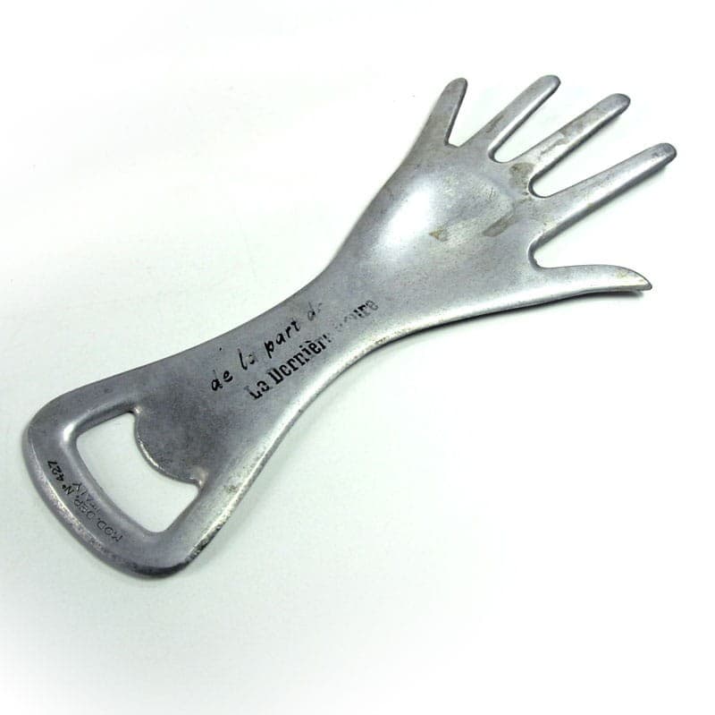 Otwieracz do butelek, srebrny, aluminium, Włochy, lata 70. - 321696