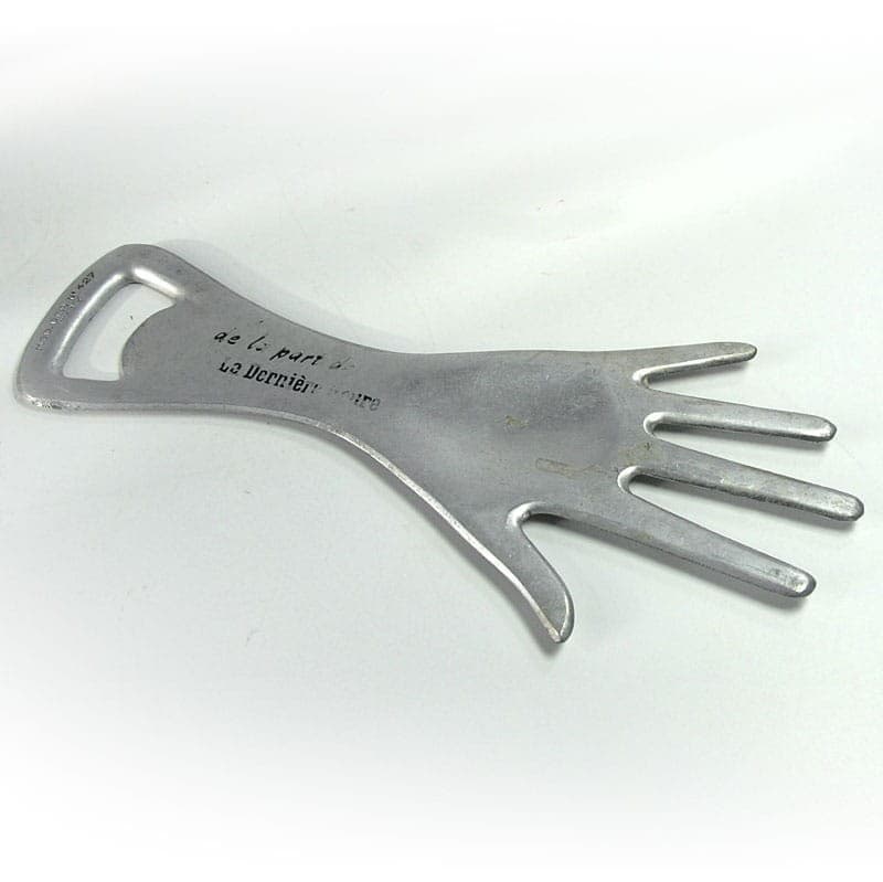 Otwieracz do butelek, srebrny, aluminium, Włochy, lata 70. - 321695