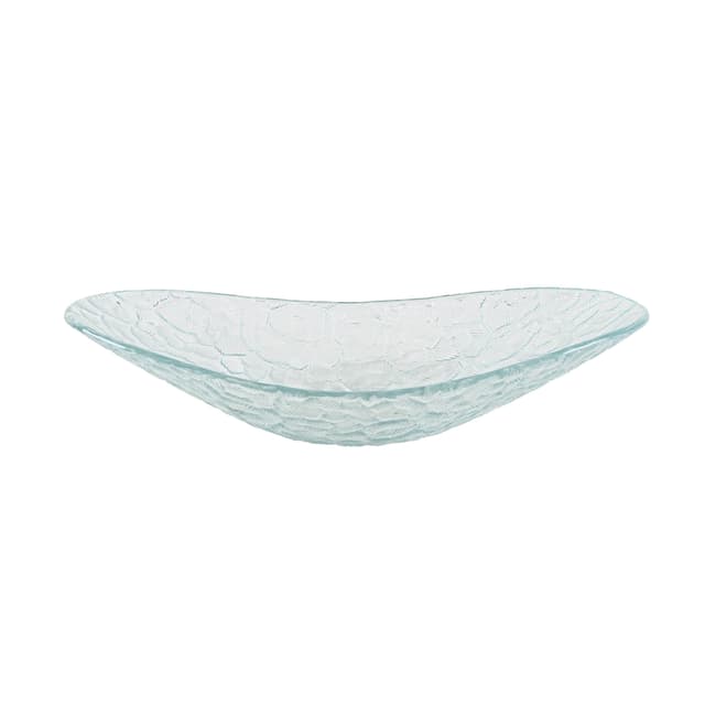 Patera, szkło błękitne transparentne, Dania, lata 70. - WYMIARY
