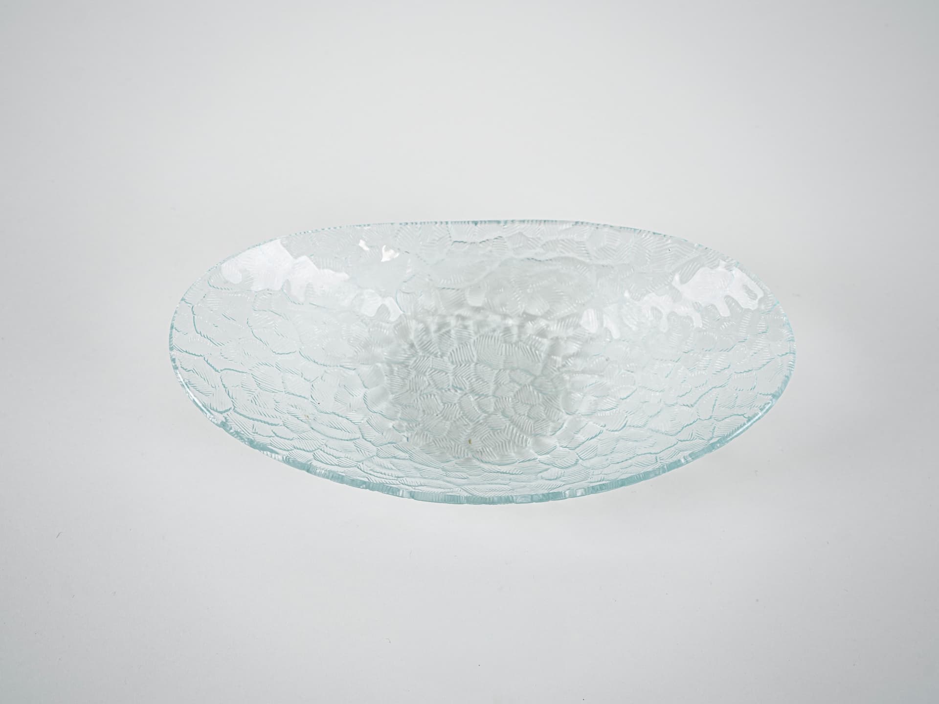 Patera, przezroczysty błękit, szkło, Dania, lata 70. - 321296