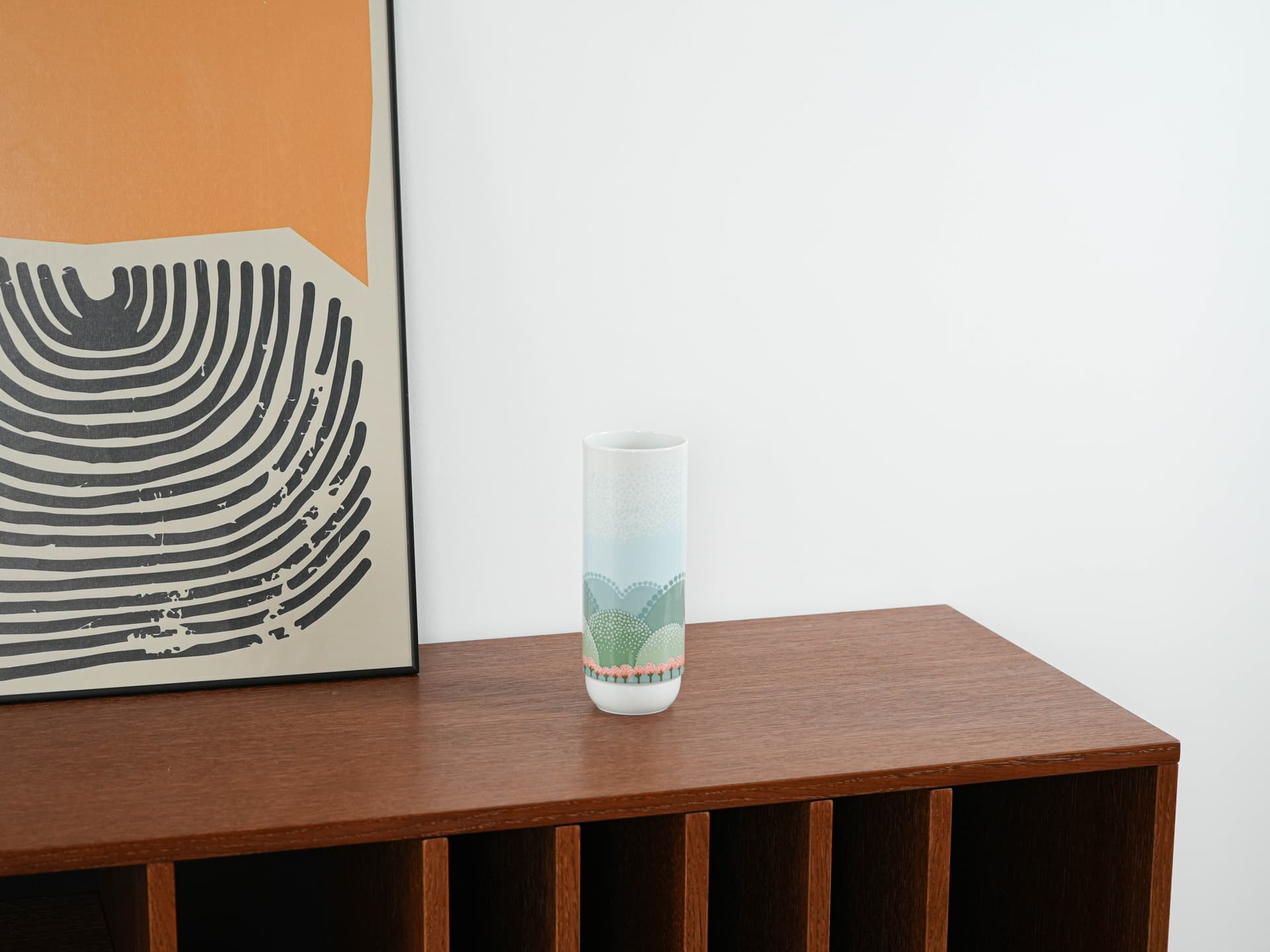 Vase, white porcelain, by A. Pozzi, decor by I. Rabuzin, Rosenthal, Germany, 1970s. - 321305
