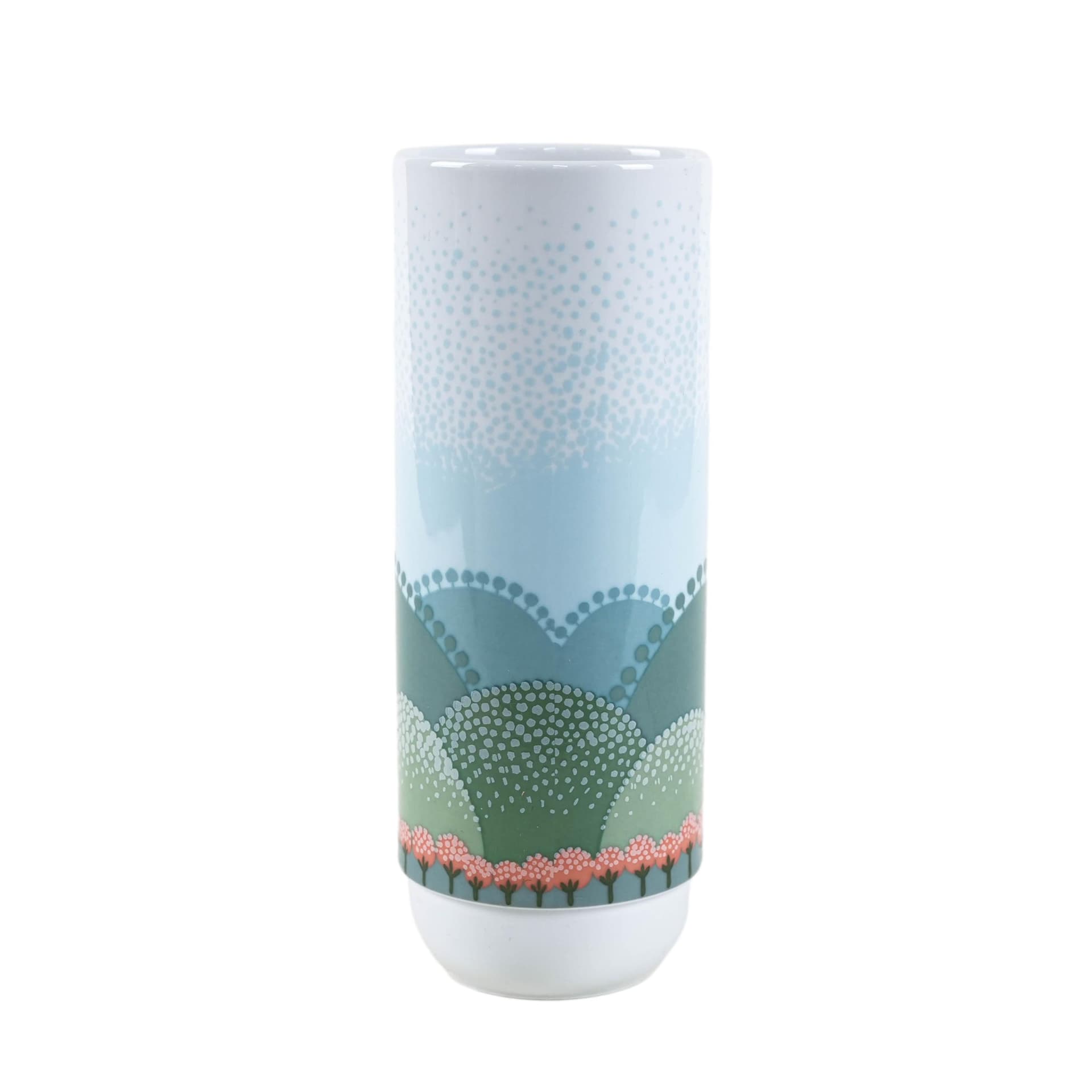 Vase, white porcelain, by A. Pozzi, decor by I. Rabuzin, Rosenthal, Germany, 1970s.