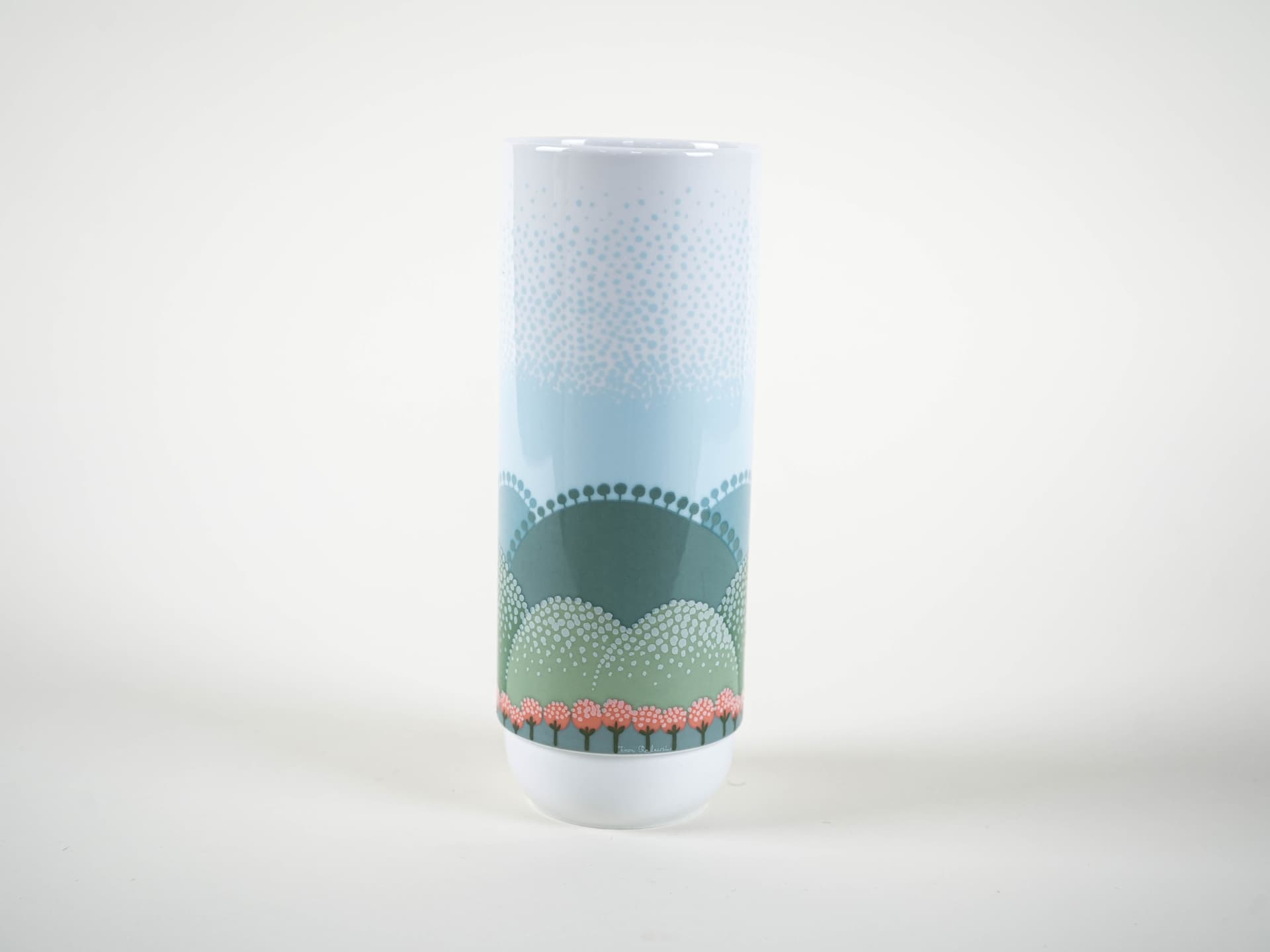 Vase, white porcelain, by A. Pozzi, decor by I. Rabuzin, Rosenthal, Germany, 1970s. - 321303