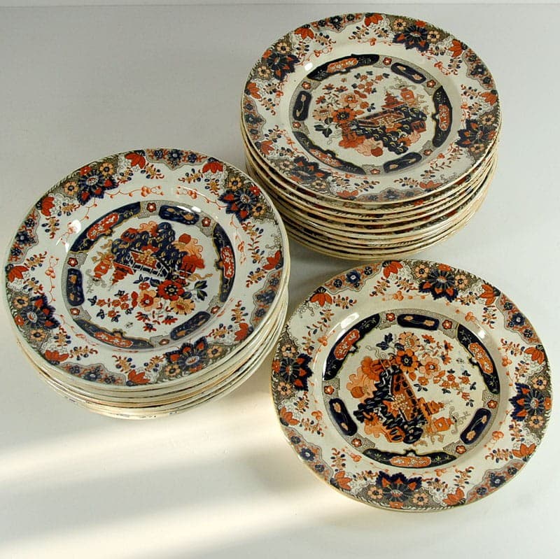 Komplet talerzy Imari, multikolor, fajans, Ashworth Bros, Wielka Brytania, XIX w. - 321665