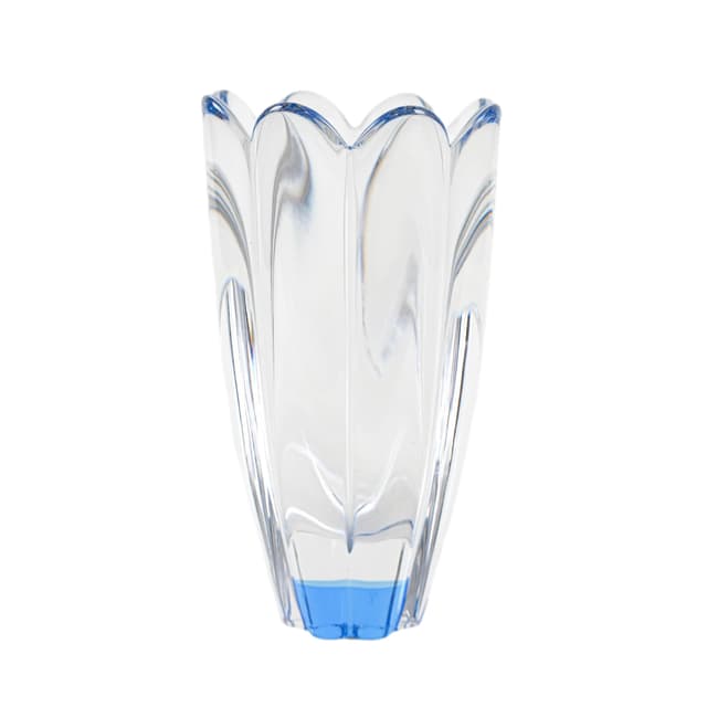 Vase Mayflower, transparent blue glass, by J. Johansson, Orrefors, Sweden, 1960s. - DIMENSION