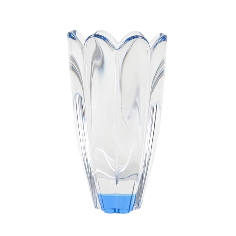 Vase Mayflower, transparent blue glass, by J. Johansson, Orrefors, Sweden, 1960s.
