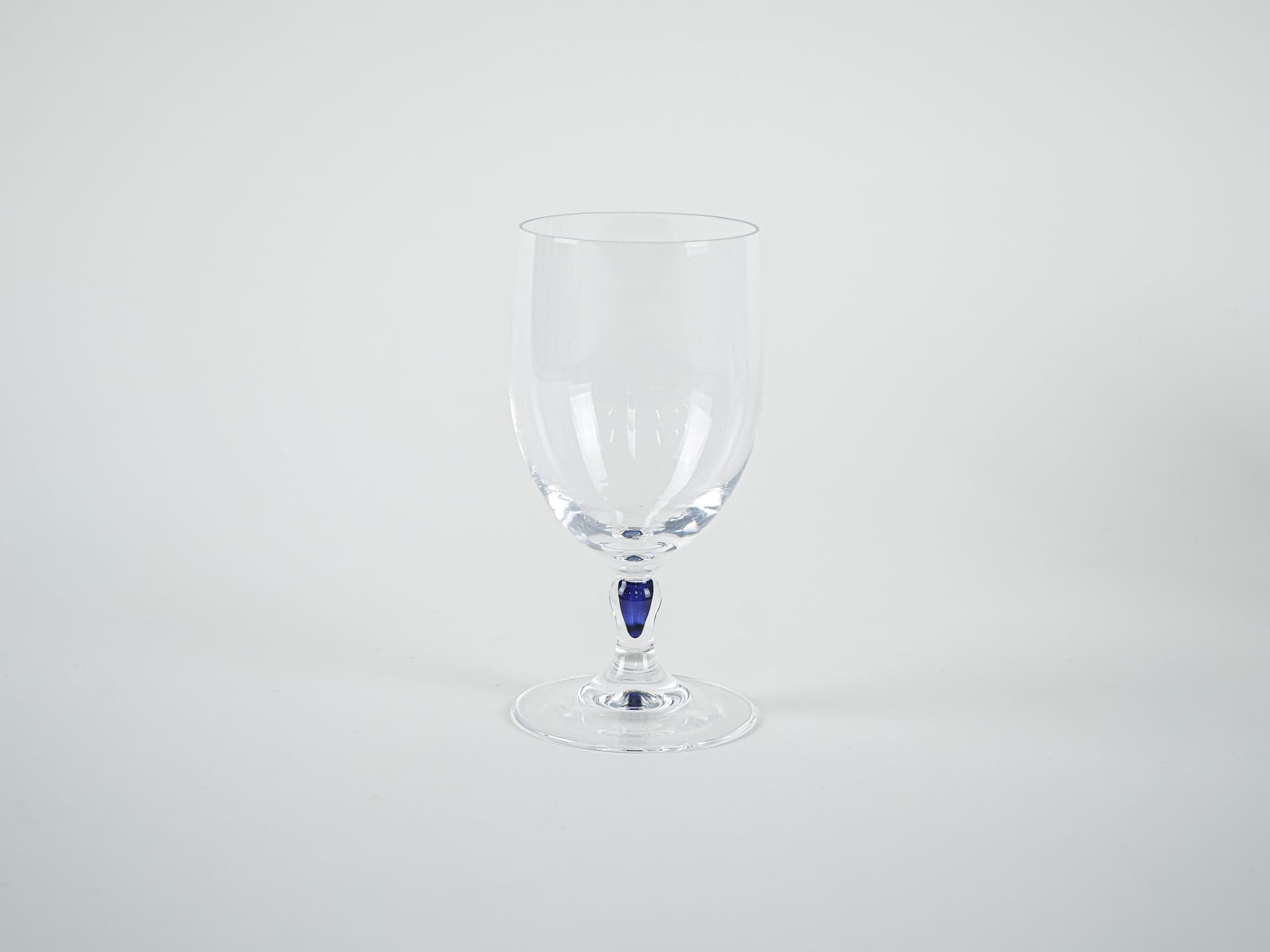 Set of champagne glasses Venise Saphir, transparent blue crystal, Cristal d'Arques, France, 1970s. - 321318