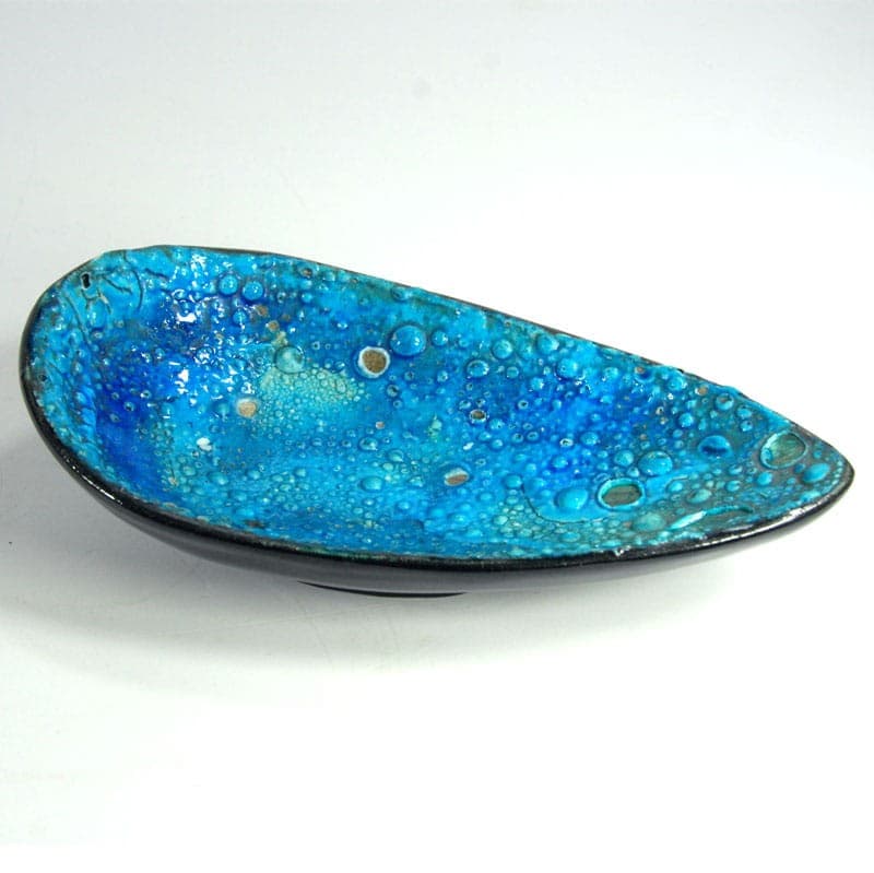 Patera ceramiczna niebieska, czarna, proj. C. Cart, Francja, lata 60. - 321641