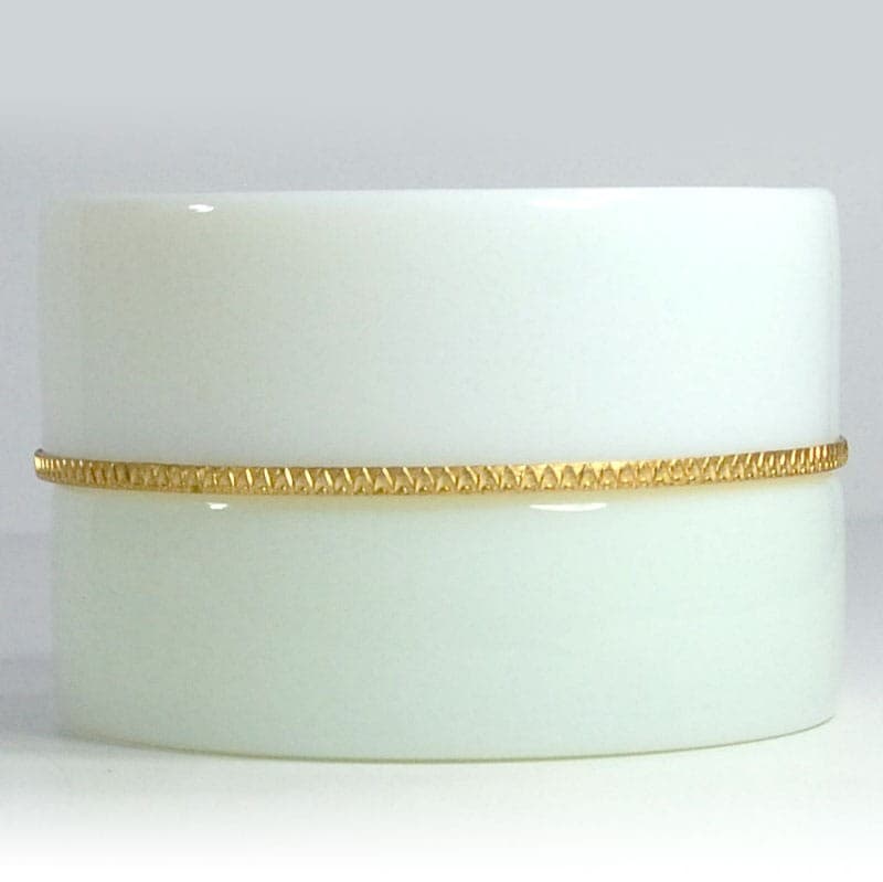 Glass container, white glass, gold brass, Belgium, 1950s. - 321619