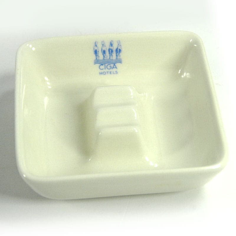 Popielniczka hotelowa CIGA, porcelana kremowa, Ginori, Włochy, lata 70. - 321616