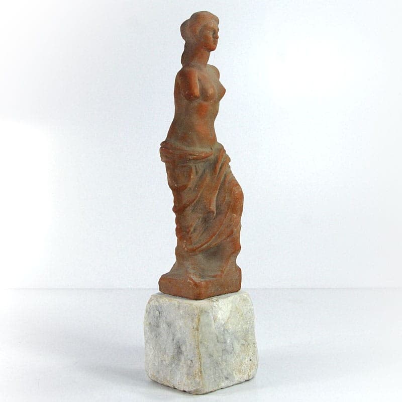 Venus Figurine, brown terracotta, white marble, classic style, 1920s. - 321571