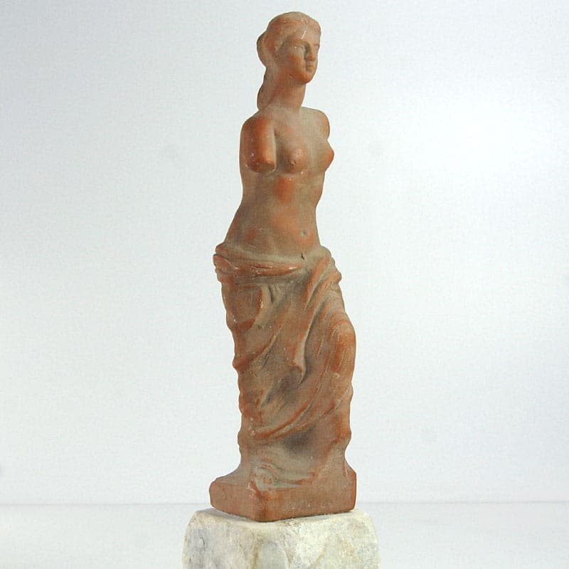 Venus Figurine, brown terracotta, white marble, classic style, 1920s. - 321572