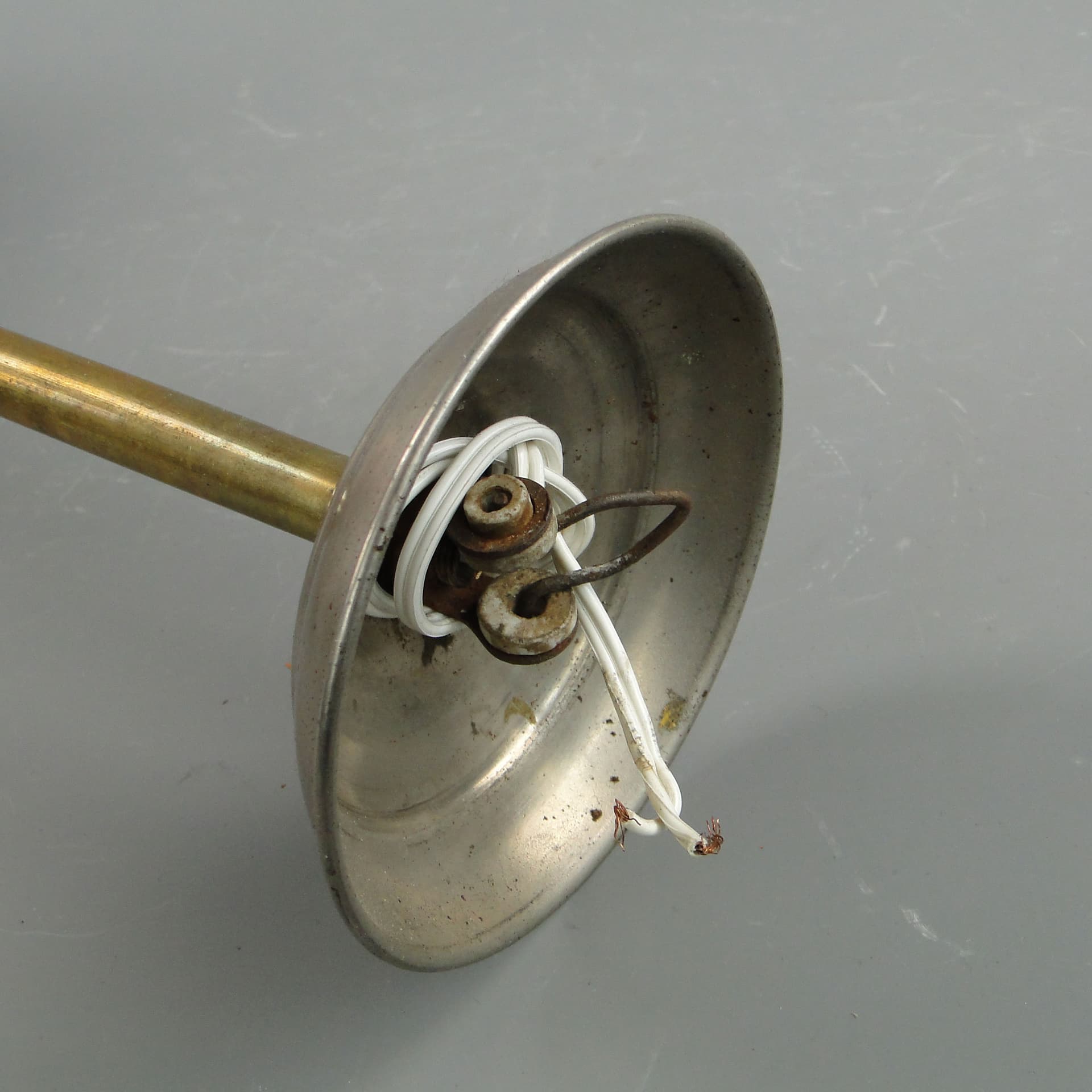 Pendant Lamp Art Deco, ivory white glass, Poland, 1920s. - 2566