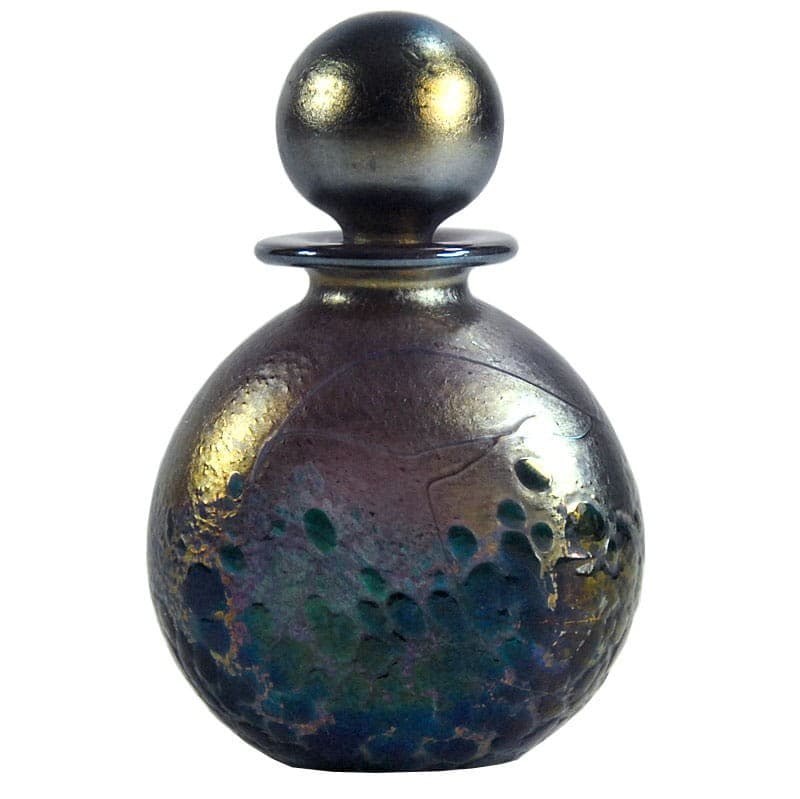 Perfume Bottle Phoenician Glass, iridescent black, glass, Malta, 1990s. - 321517