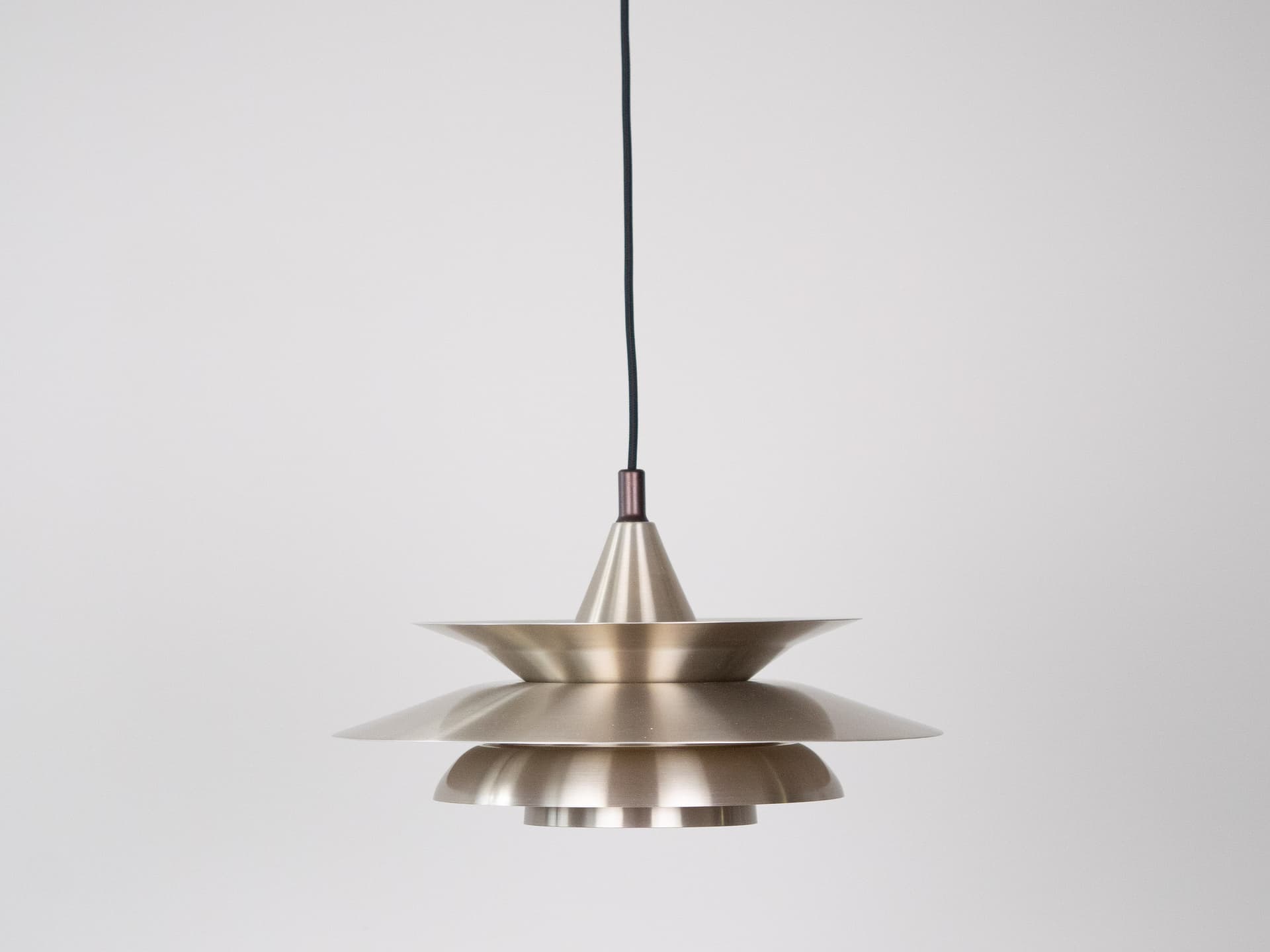 Pendant lamp, gold aluminum, by K. Wiborg, Jeka, Denmark, 1980s. - 321370