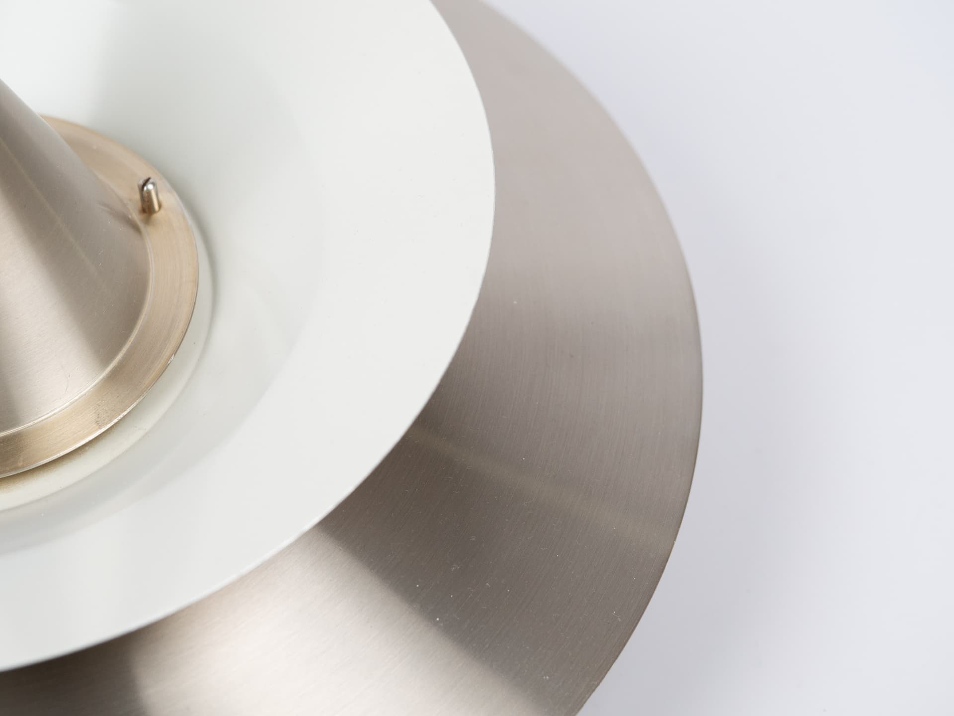 Pendant lamp, gold aluminum, by K. Wiborg, Jeka, Denmark, 1980s. - 321377
