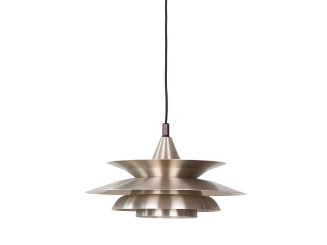Pendant lamp, gold aluminum, by K. Wiborg, Jeka, Denmark, 1980s. - DIMENSION