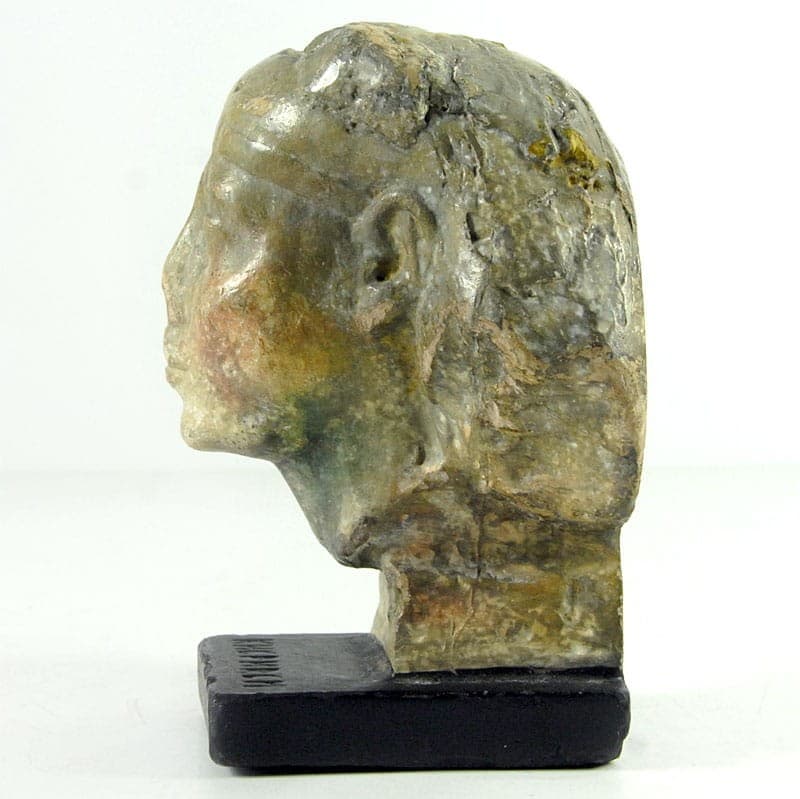 Rzeźba głowy w stylu antycznym, beżowy, gips, vintage - 321447