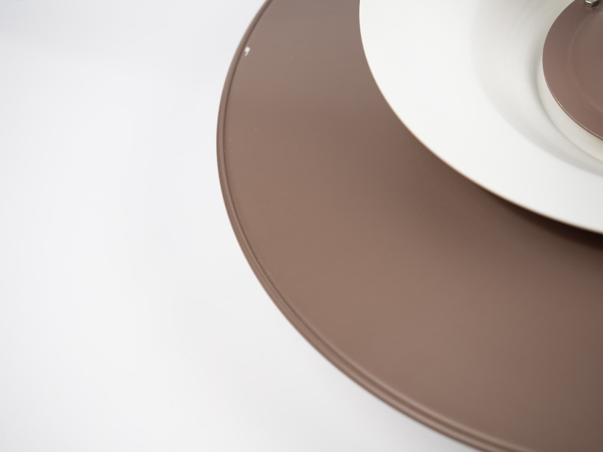 Pendant lamp, brown beige, aluminum, by K. Wiborg, Jeka, Denmark, 1980s. - 321396