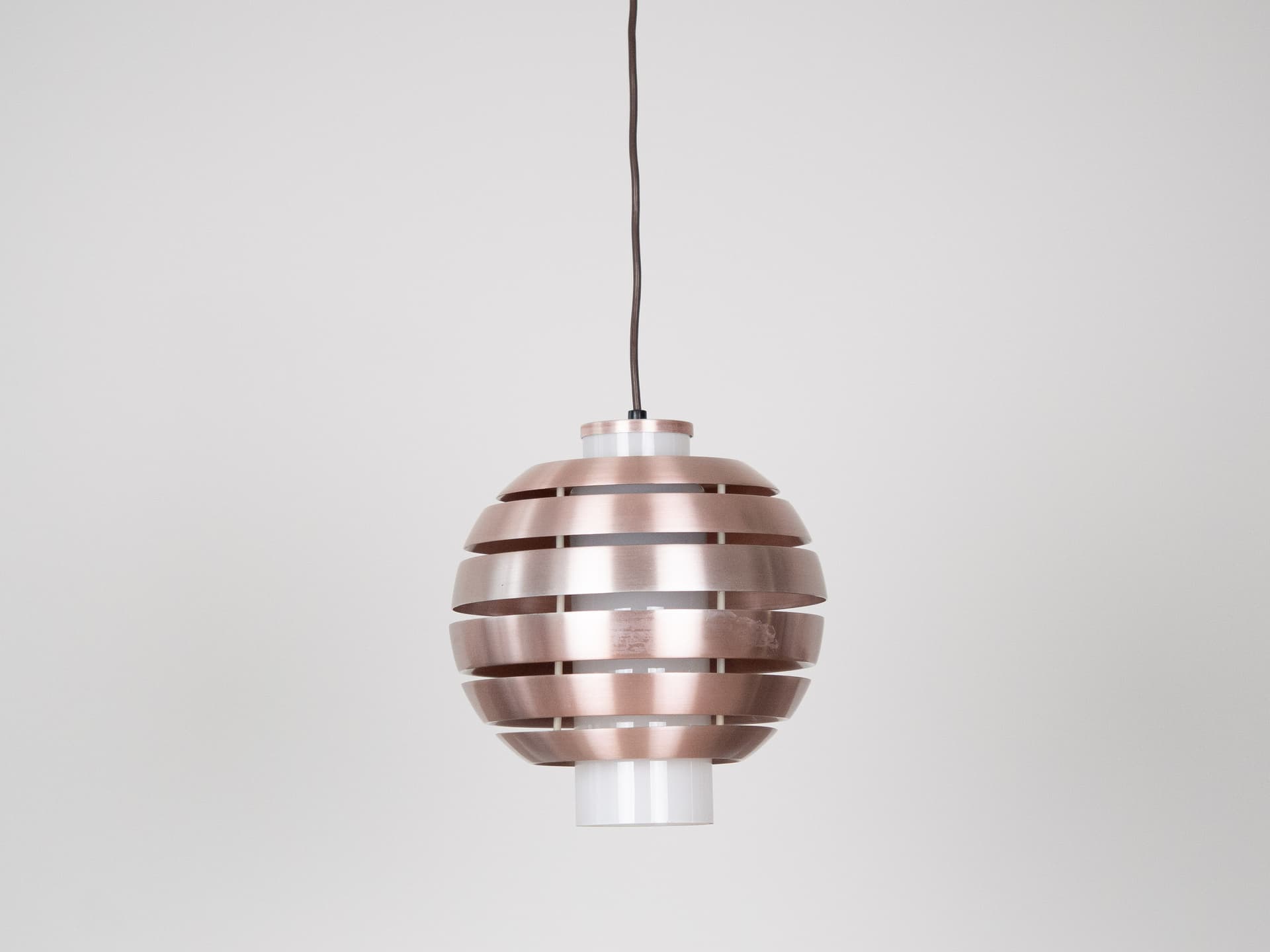 Pendant lamp, gold copper, aluminum copper, by B. Nordsted, Denmark, 1970s - 321415