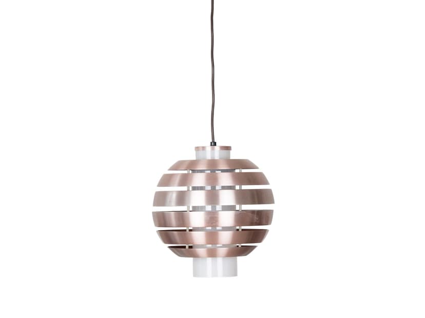 Pendant lamp, gold copper, aluminum copper, by B. Nordsted, Denmark, 1970s