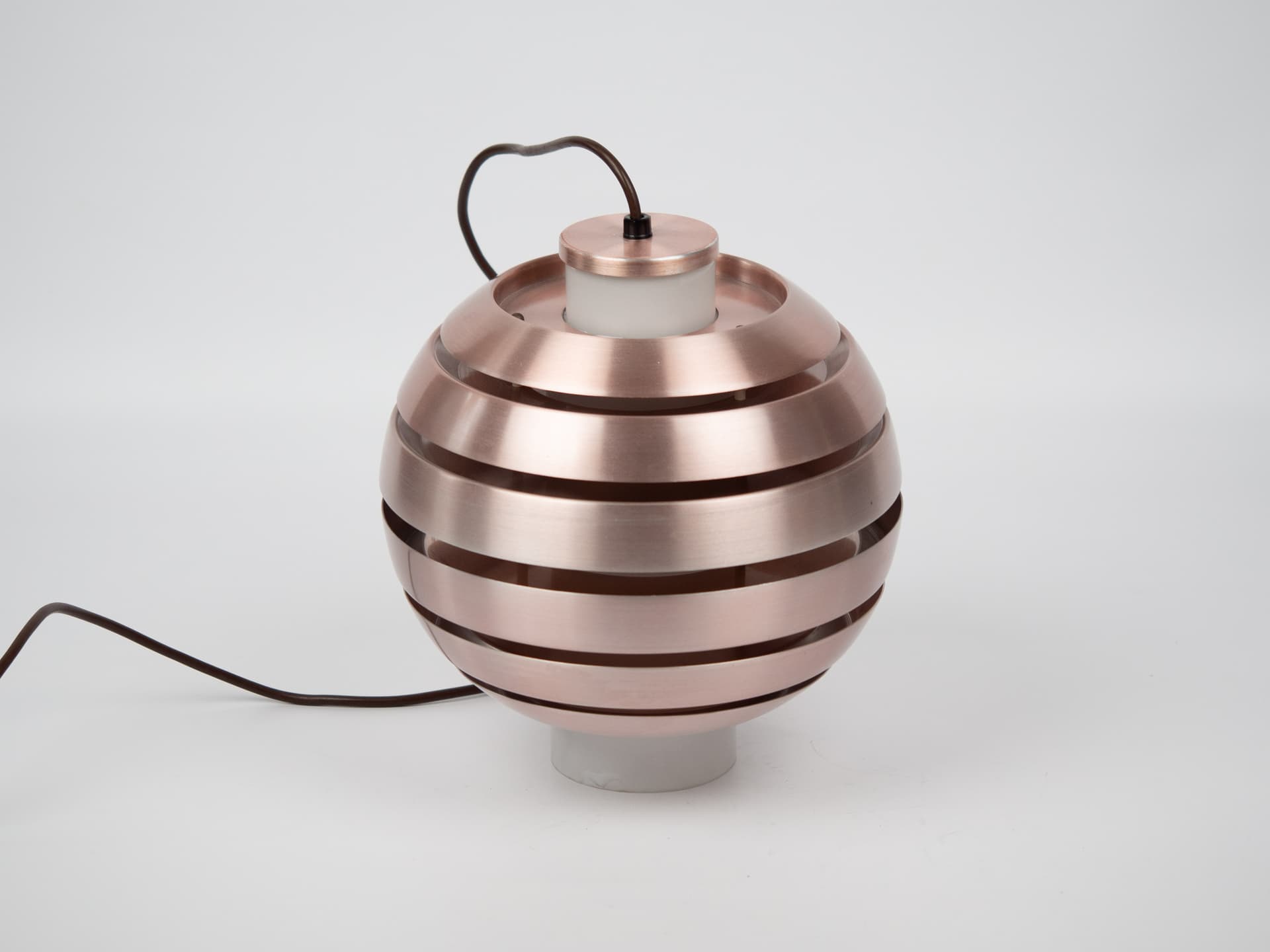 Pendant lamp, gold copper, aluminum copper, by B. Nordsted, Denmark, 1970s - 321412