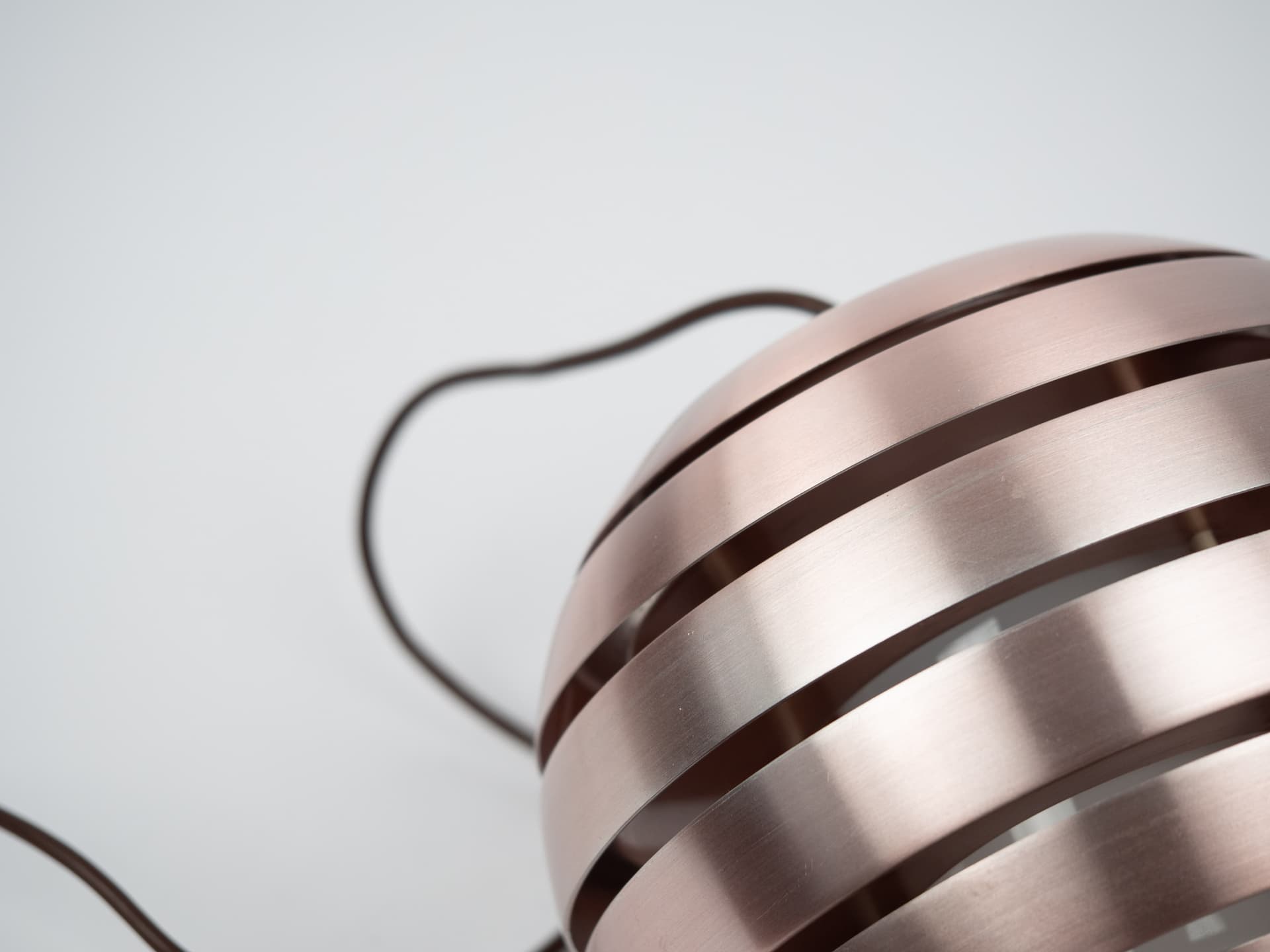Pendant lamp, gold copper, aluminum copper, by B. Nordsted, Denmark, 1970s - 321419