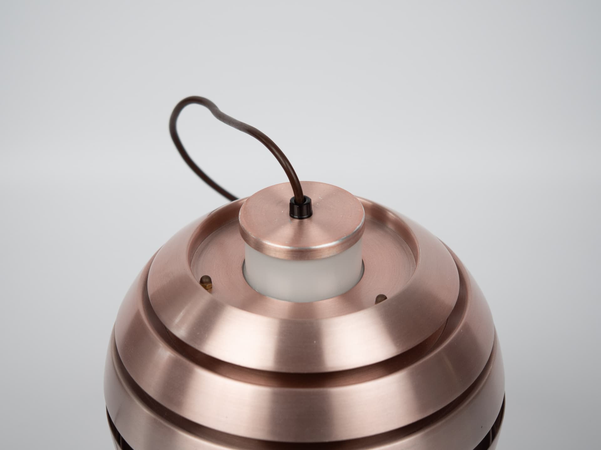 Pendant lamp, gold copper, aluminum copper, by B. Nordsted, Denmark, 1970s - 321413