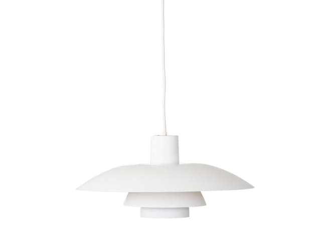 Pendant Lamp PH 4/3, white aluminum, by P. Henningsen, Denmark, 1980s. - DIMENSION