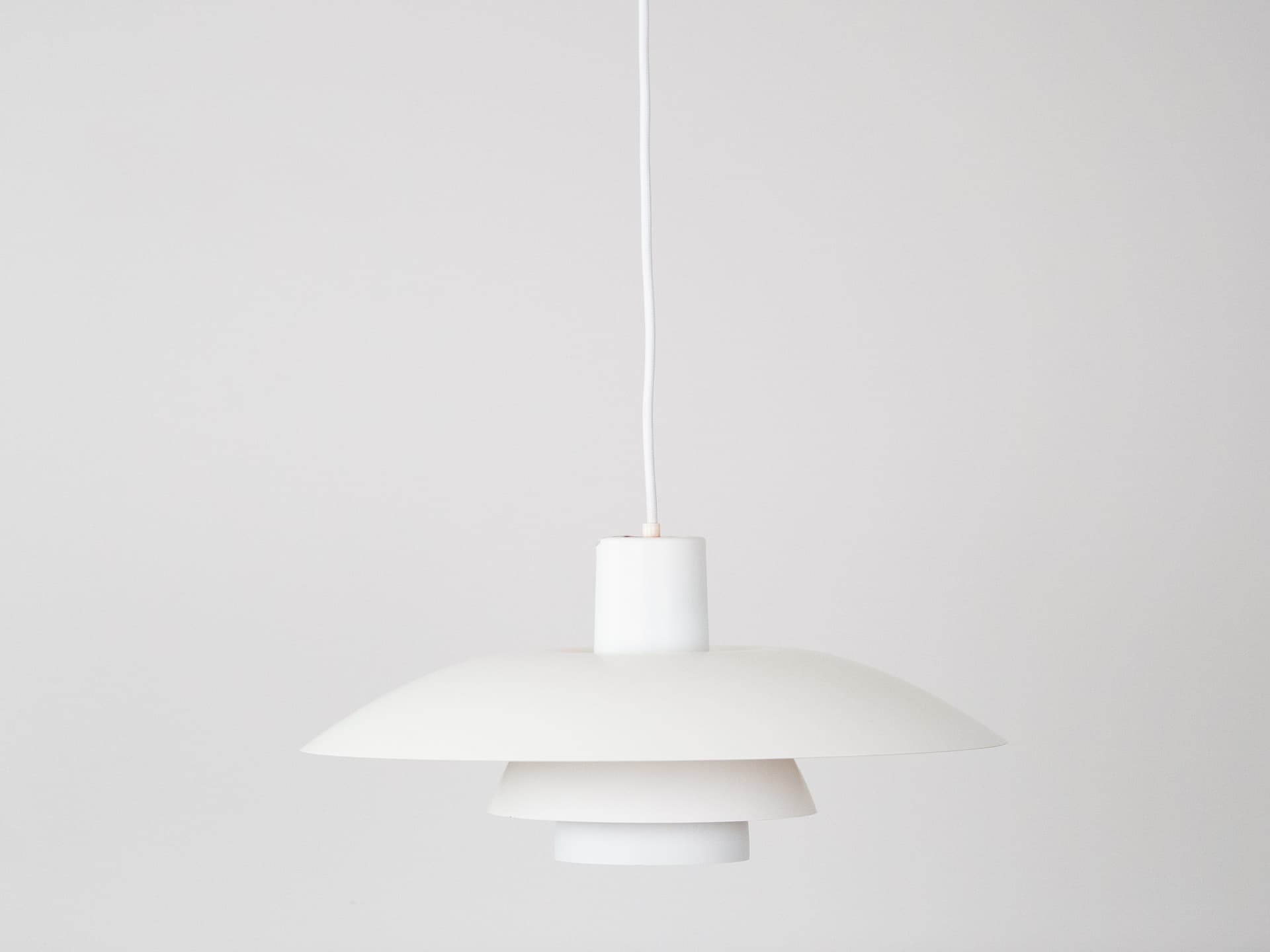 Pendant Lamp PH 4/3, white aluminum, by P. Henningsen, Denmark, 1980s. - 321433