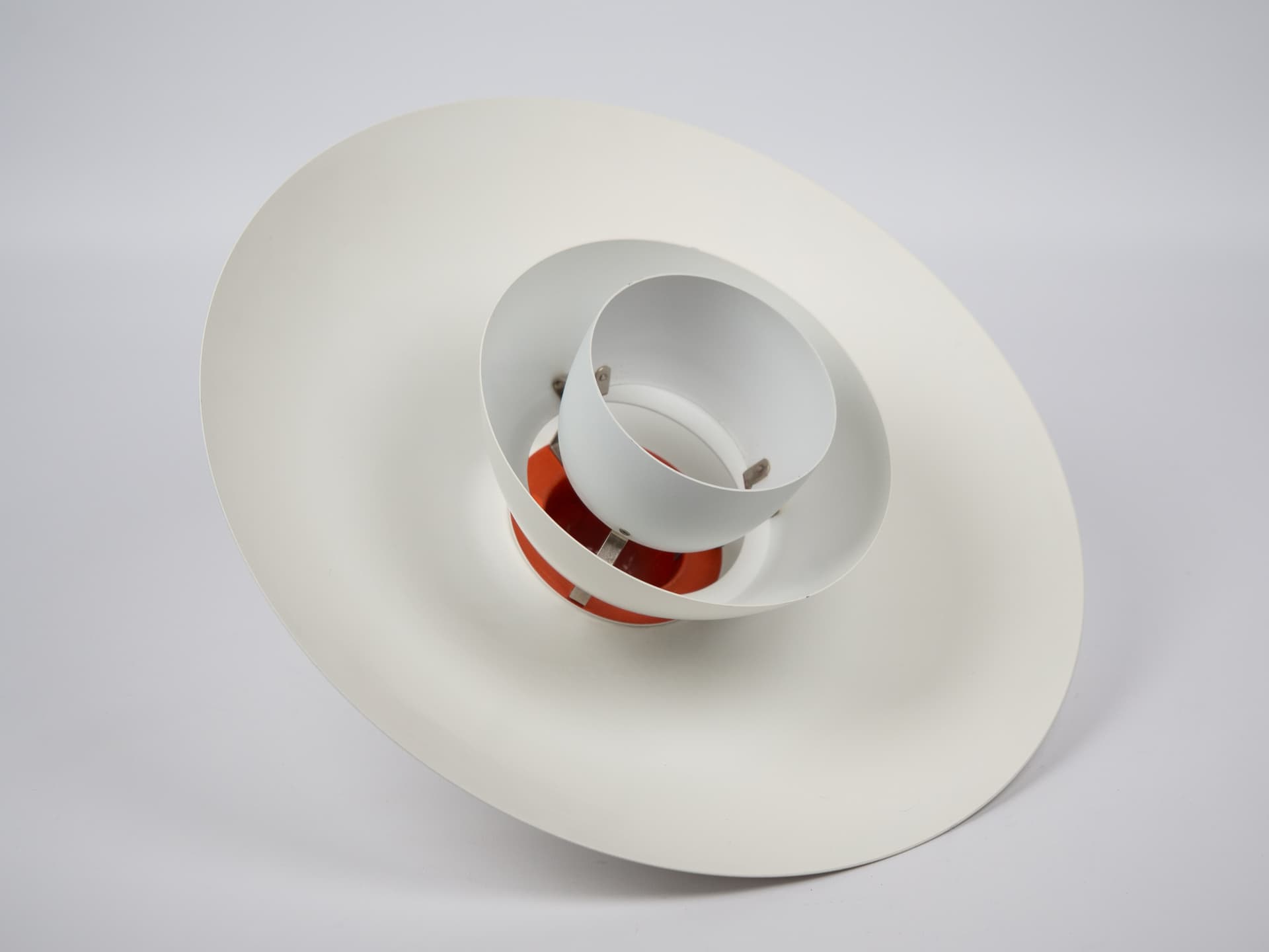 Pendant Lamp PH 4/3, white aluminum, by P. Henningsen, Denmark, 1980s. - 321437