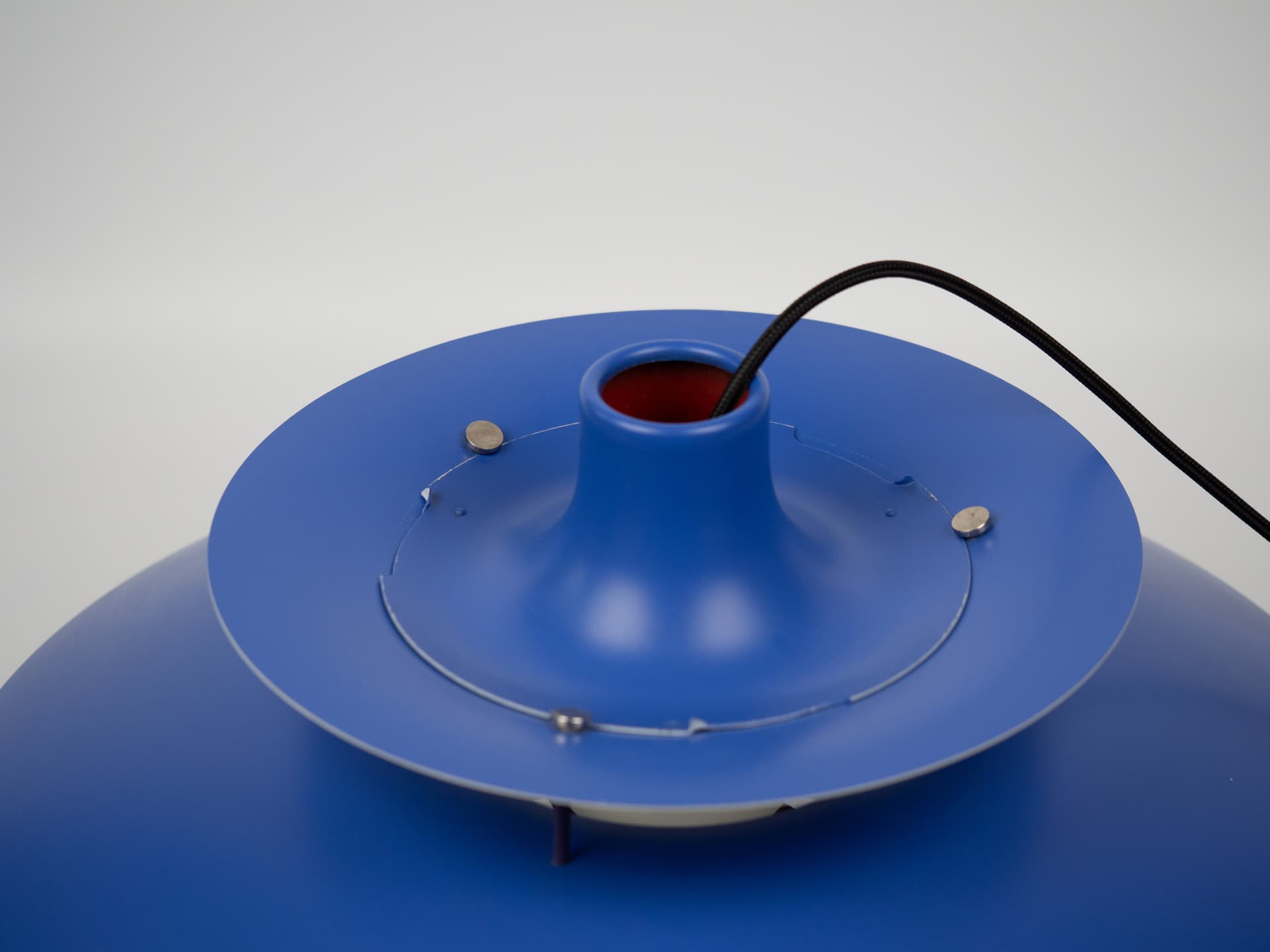 Pendant lamp PH 5, blue aluminum, by P. Henningsen, Louis Poulsen, Denmark, 1980s. - 321686