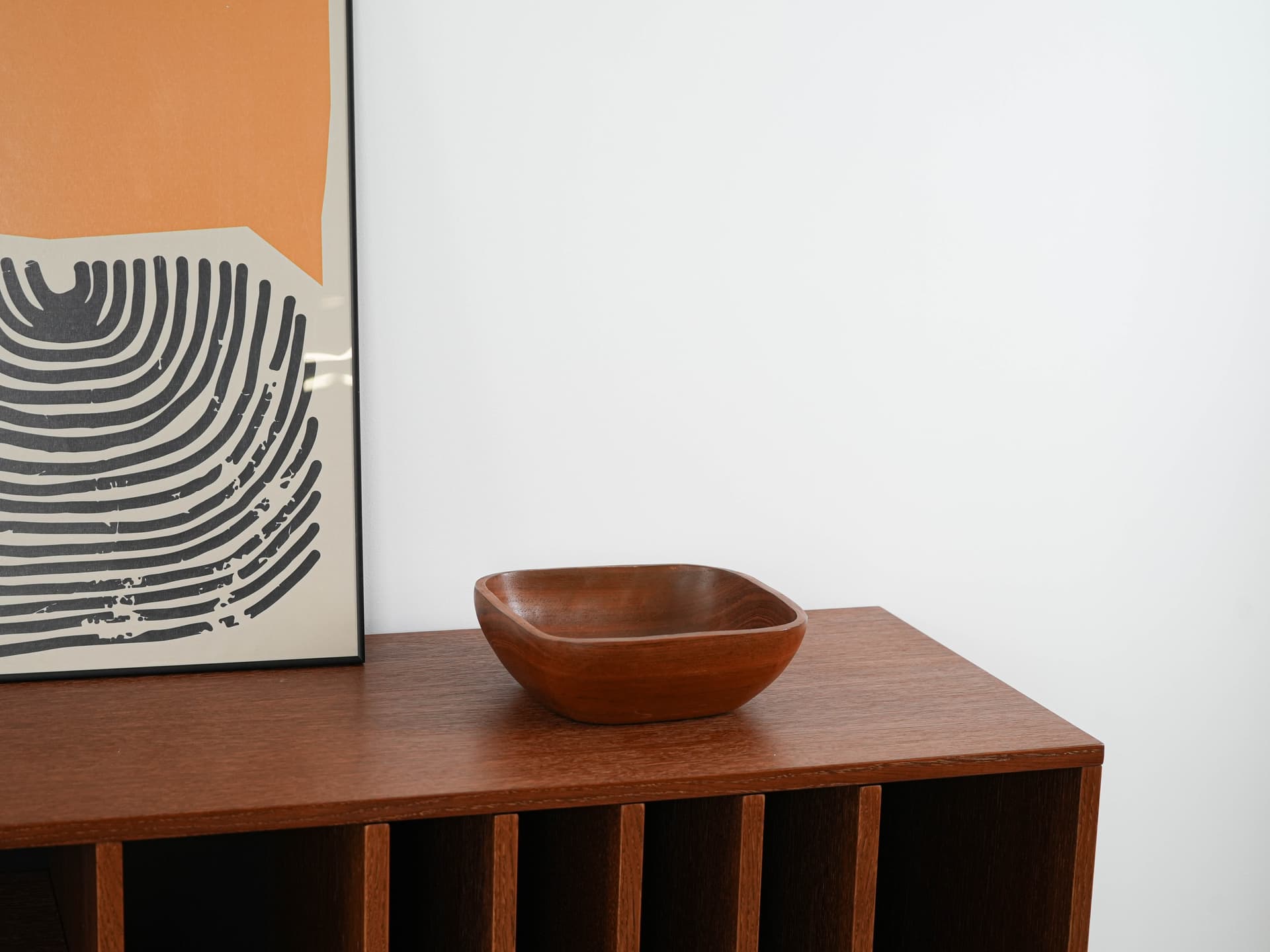 Bowl, teak brown, Denmark, 1960s. - 321986