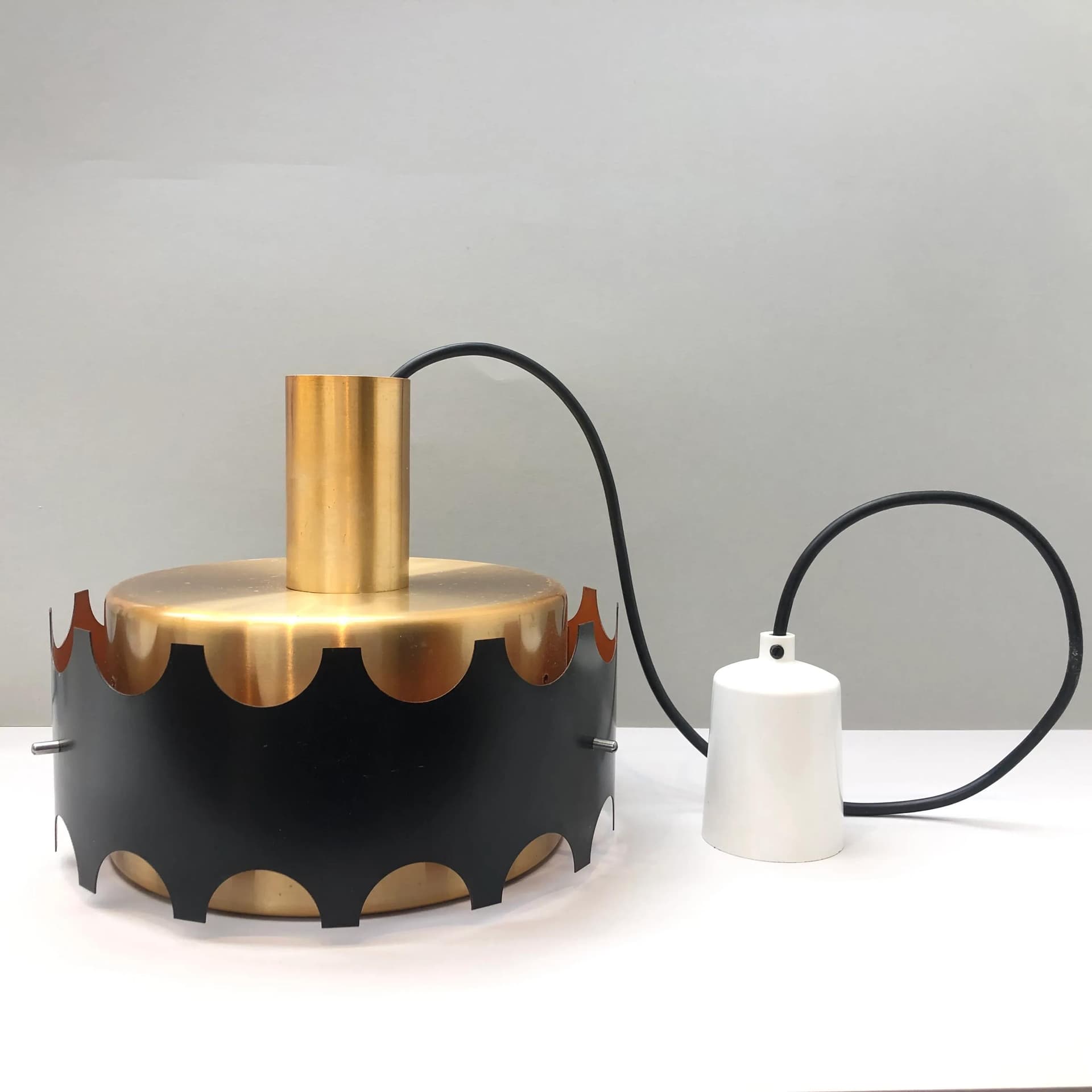 Pendant lamp, copper, aluminum, Germany, 1970s. - 24172