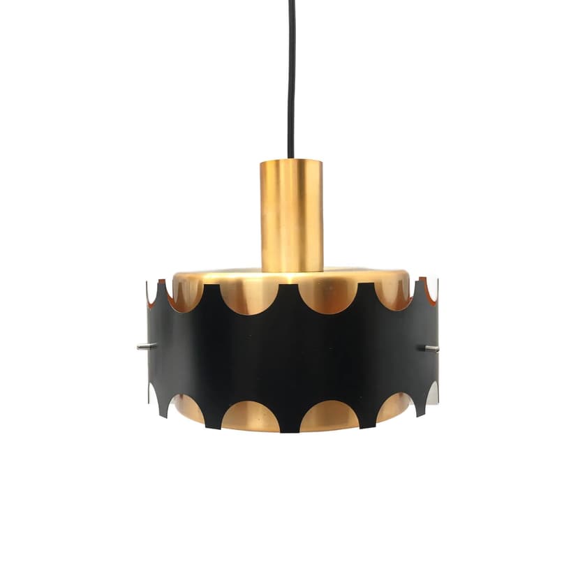 Pendant lamp, copper, aluminum, Germany, 1970s.