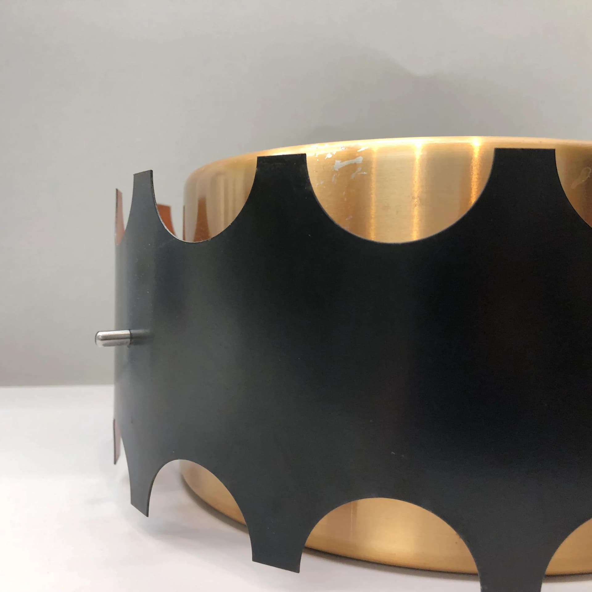 Pendant lamp, copper, aluminum, Germany, 1970s. - 24174