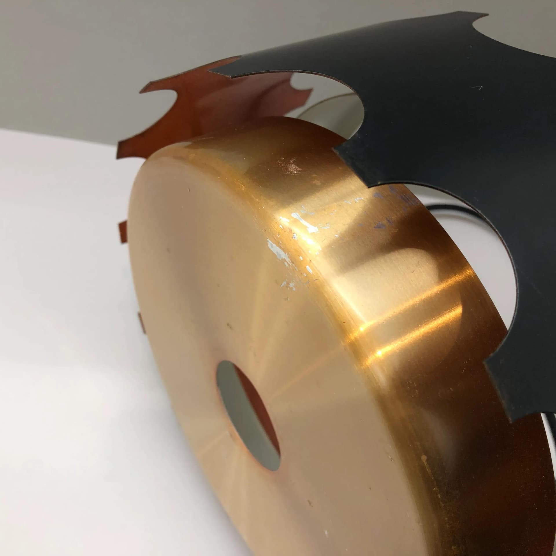 Pendant lamp, copper, aluminum, Germany, 1970s. - 24175