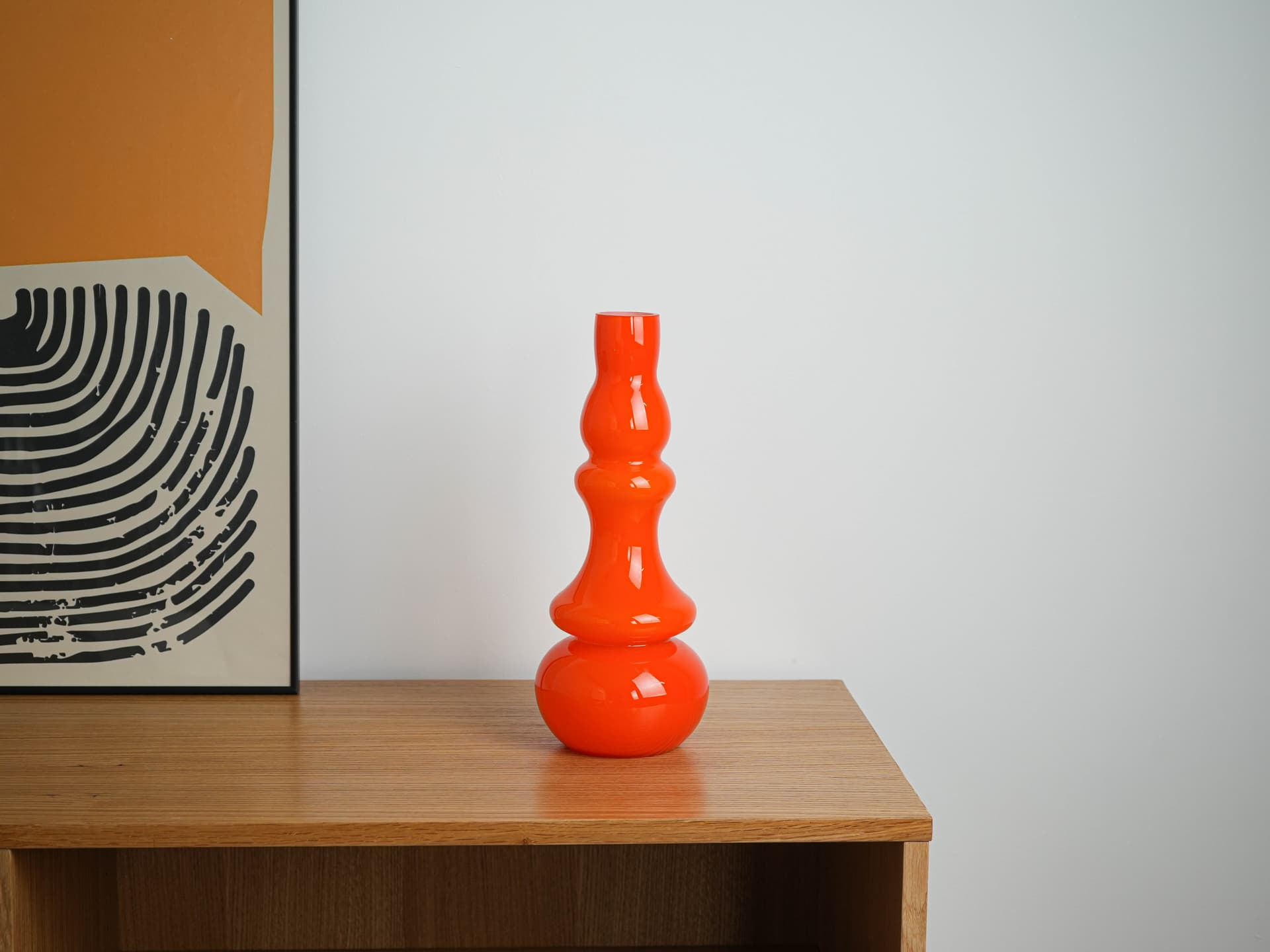 Vase, orange glass, Denmark, 1960s. - 322020
